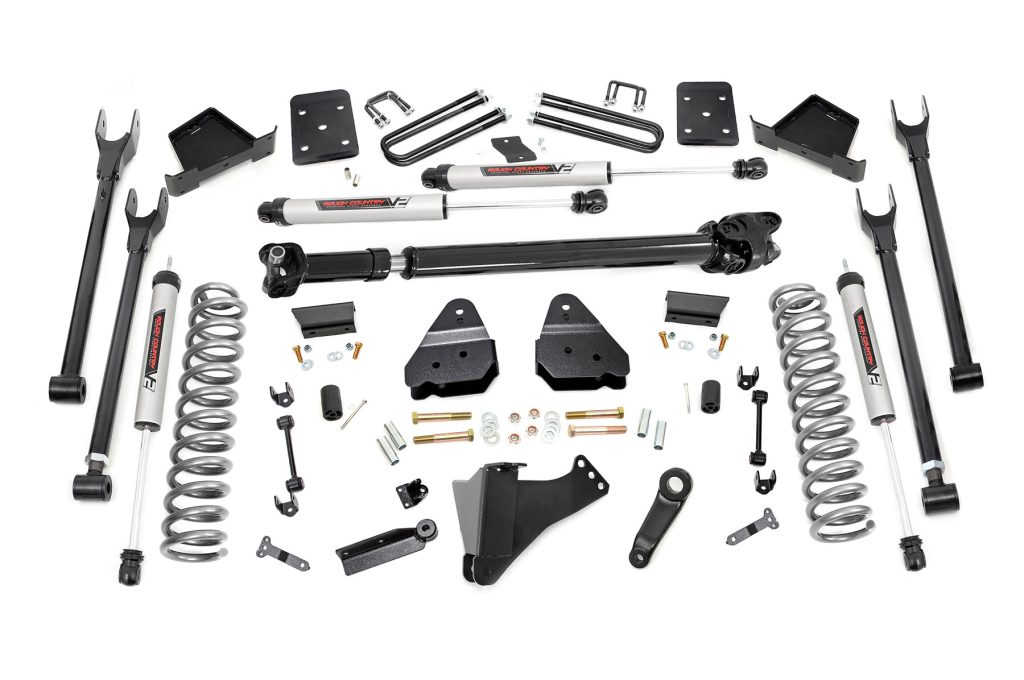 Rough Country 6 Inch Lift Kit 4-Link No OVLD D/S V2 Ford F-250/F-350 Super Duty (17-22)