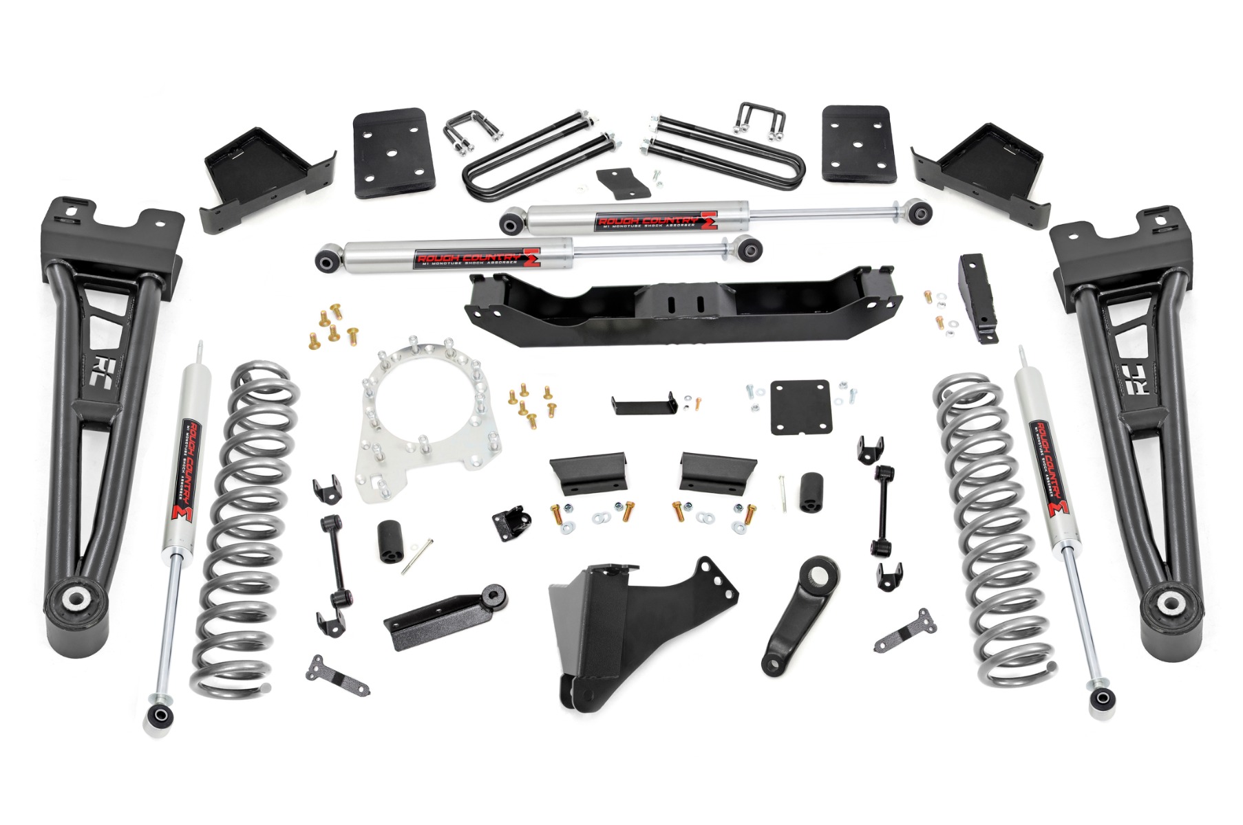 Rough Country 6 Inch Lift Kit OVLD M1 Shocks Ford F-250/F-350 Super Duty 4WD (17-22)