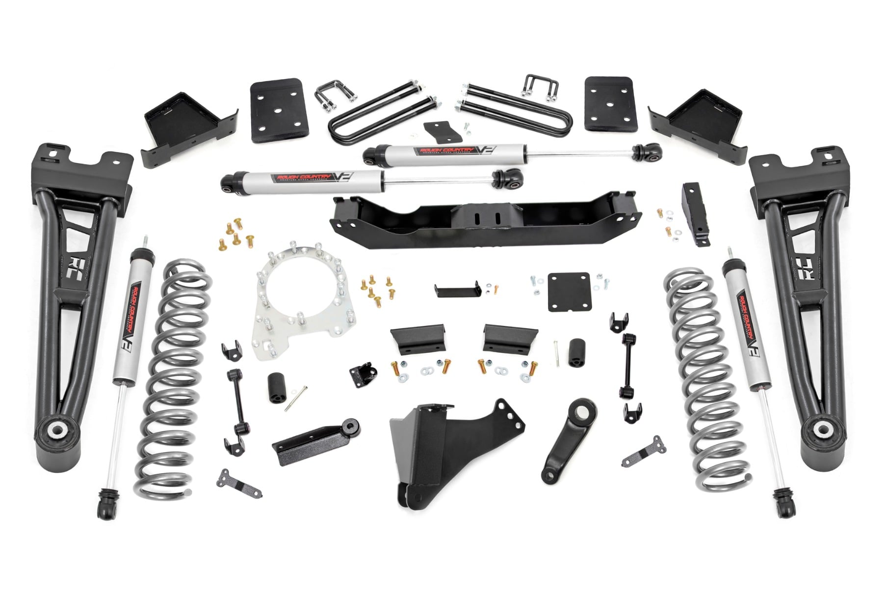 Rough Country 6 Inch Lift Kit R/A No OVLD V2 Shocks Ford F-250/F-350 Super Duty (17-22)