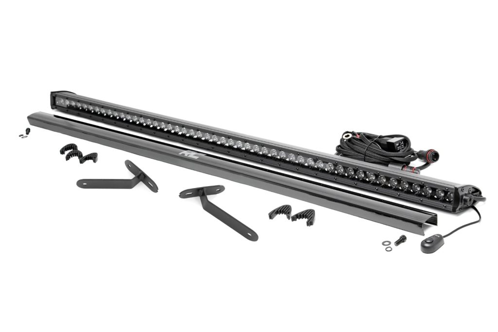 Rough Country LED Light Deck Roof 50β³ Blk Single Row Can-Am Defender MAX HD10