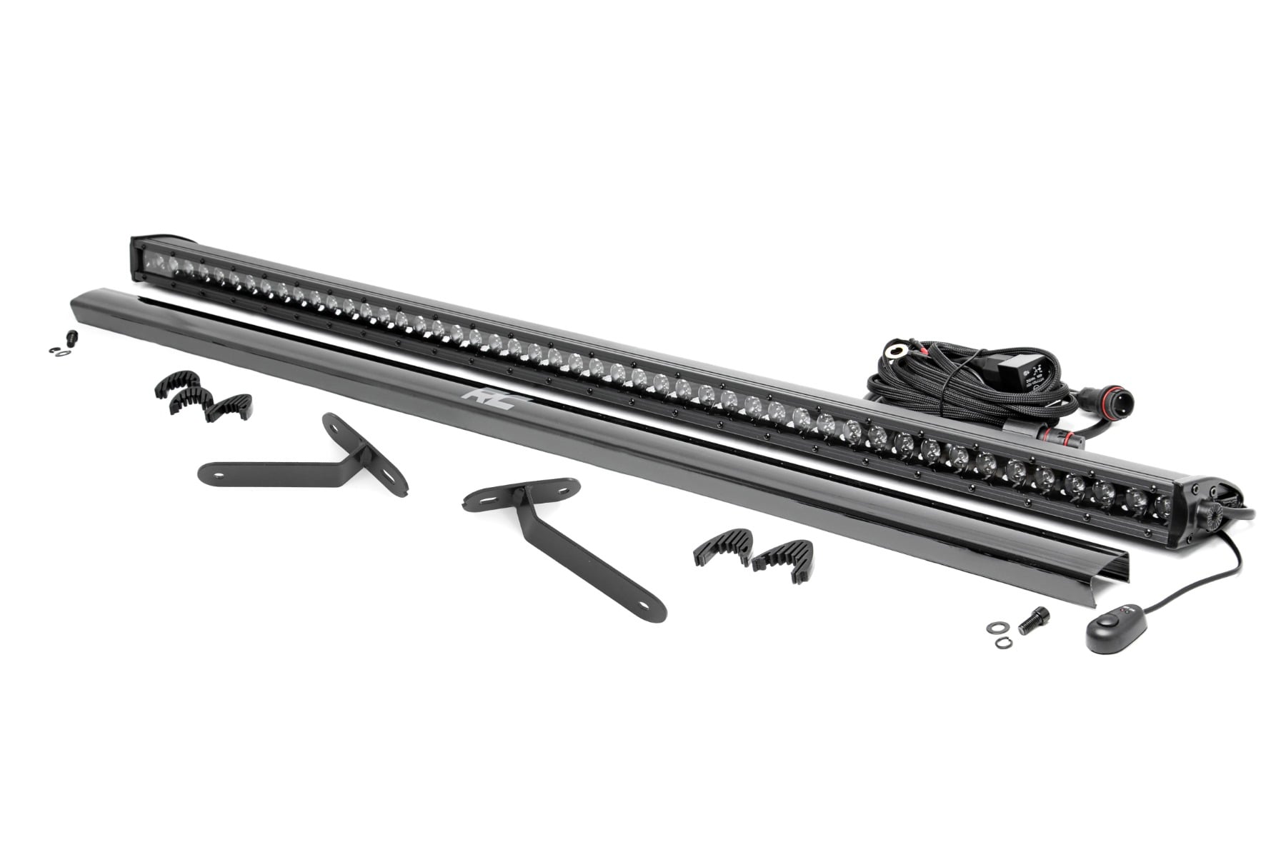 Rough Country LED Light Deck Roof 50β³ Blk Single Row Can-Am Defender MAX HD10