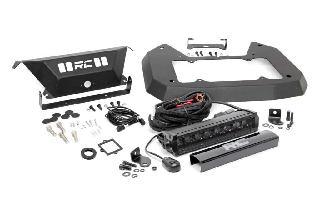 Rough Country Spare Tire Carrier Delete 8 Inch BLK Ser LED Jeep Wrangler JL (18-24)