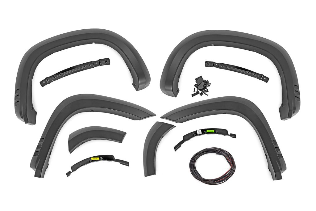 Rough Country SF1 Fender Flares GAN Silver Ice Metallic Chevy Silverado 1500 (19-26)