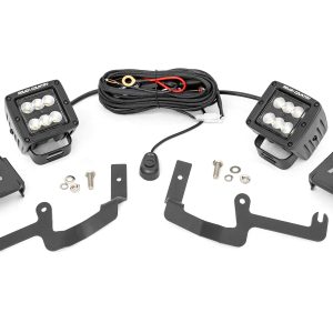 Rough Country LED Light Kit Ditch Mount 2β³ Black Pair Flood Chevy Silverado 1500 (19-26)