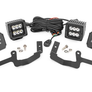 Rough Country LED Light Kit Ditch Mount 2β³ Black Pair Spot Chevy Silverado 1500 (19-26)