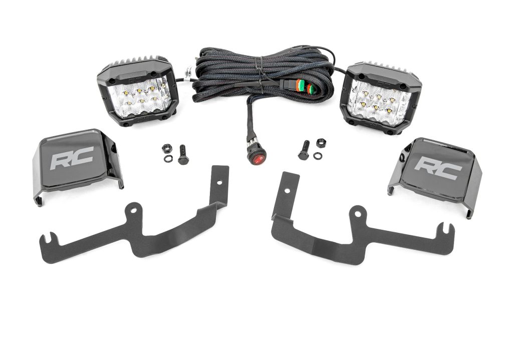 Rough Country LED Light Kit Ditch Mount 3β³ OSRAM Wide Chevy Silverado 1500 (19-26)