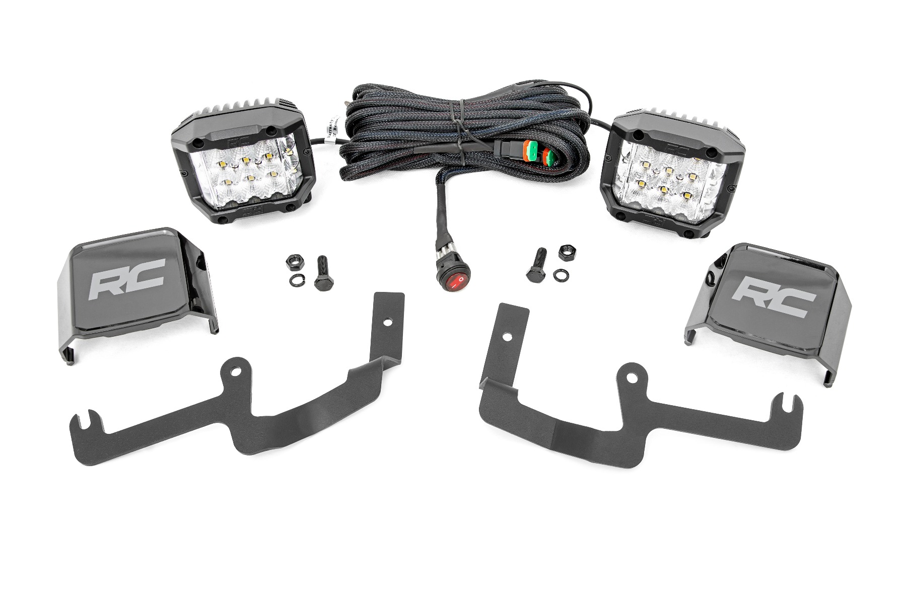 Rough Country LED Light Kit Ditch Mount 3β³ OSRAM Wide Chevy Silverado 1500 (19-26)