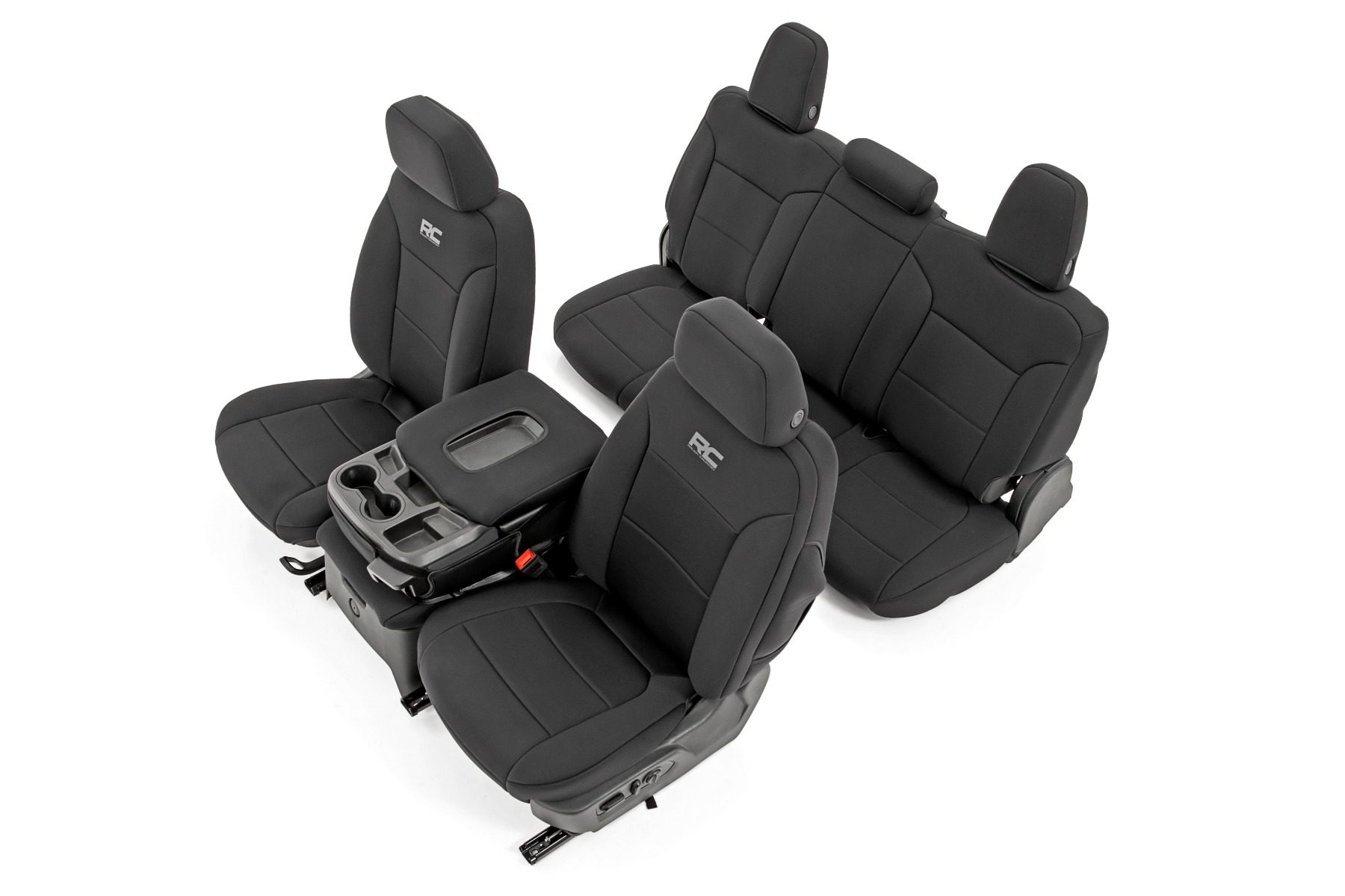 Rough Country Seat Covers FR 40/40/20 & RR Arm Rest Chevy/GMC Sierra 1500 (19-26)/Silverado 1500 (19-26)