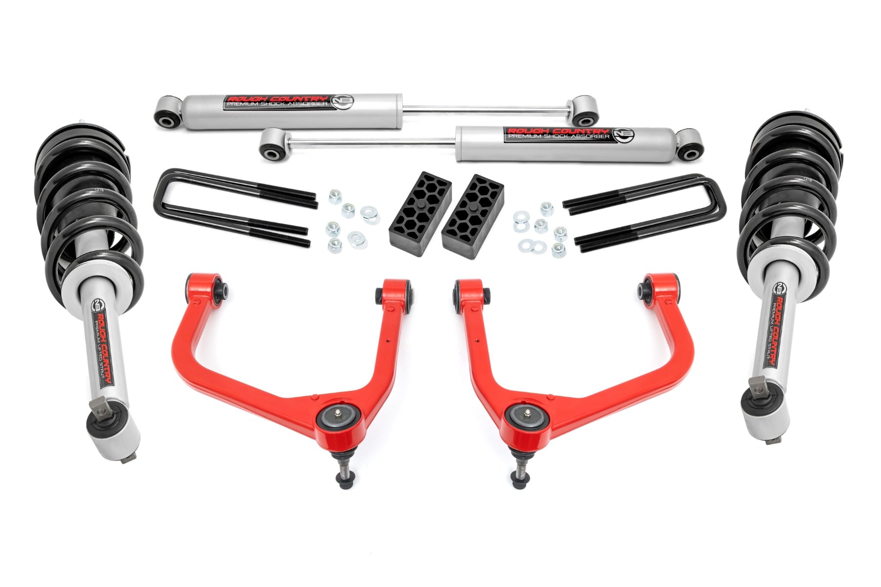 Rough Country 3.5 Inch Lift Kit N3 Struts Chevy Silverado 1500 2WD/4WD (2019-2024 & Classic)