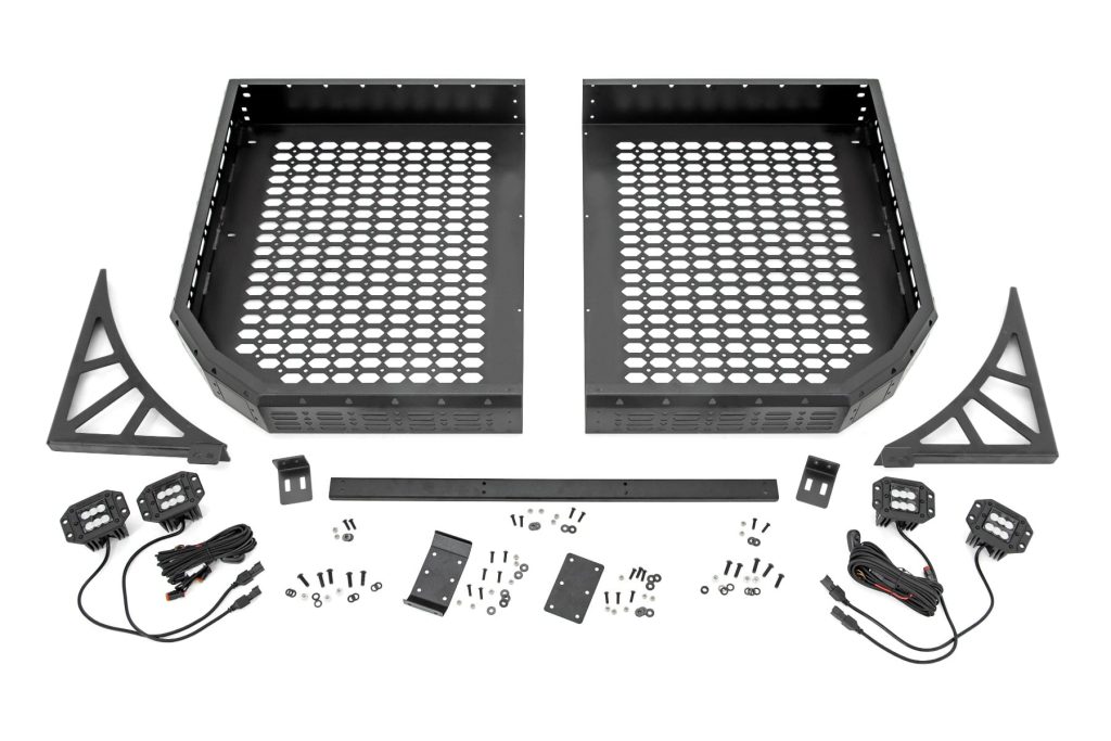 Rough Country Cargo Rack Dual 2β³ Black LED Pairs Flush Mount Polaris Ranger XP 1000