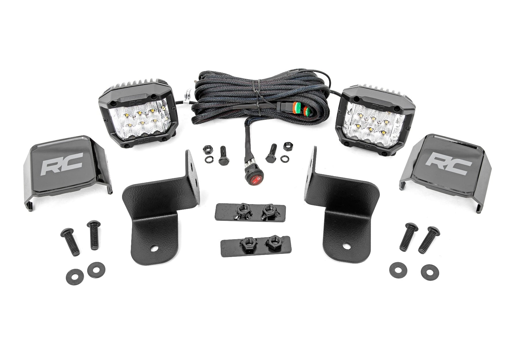 Rough Country LED Light Kit Rear Mount 2″ Chrome Pair Wide Angle Polaris Ranger XP 1000