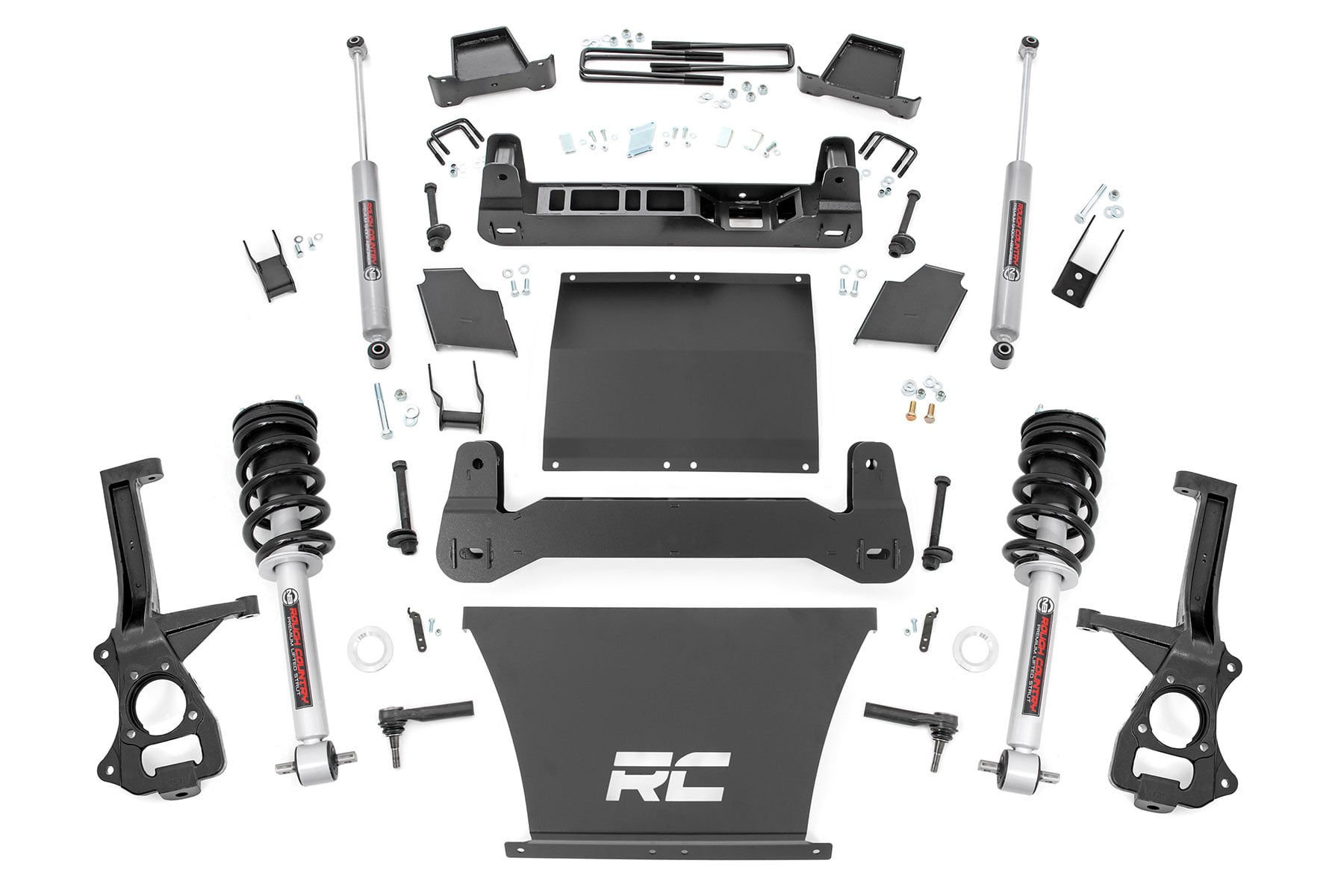 Rough Country 6 Inch Lift Kit N3 Struts Chevy Silverado 1500 4WD (2019-2024)