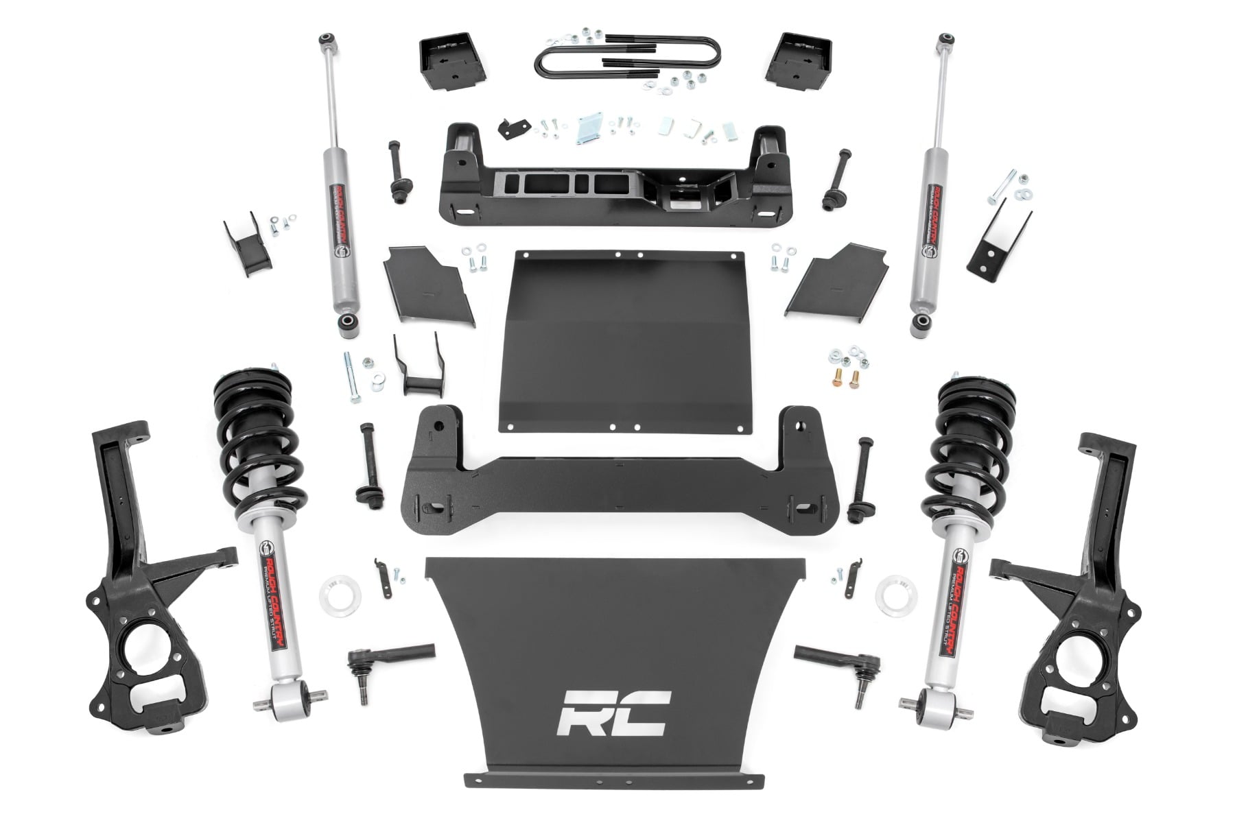 Rough Country 6 Inch Lift Kit Mono Leaf Rear N3 Struts GMC Sierra 1500 2WD/4WD (25-26)