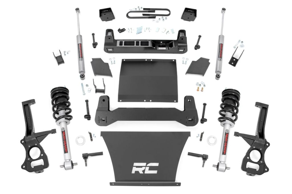 Rough Country 6 Inch Lift Kit Mono Leaf Rear N3 Struts GMC Sierra 1500 2WD/4WD (19-24)