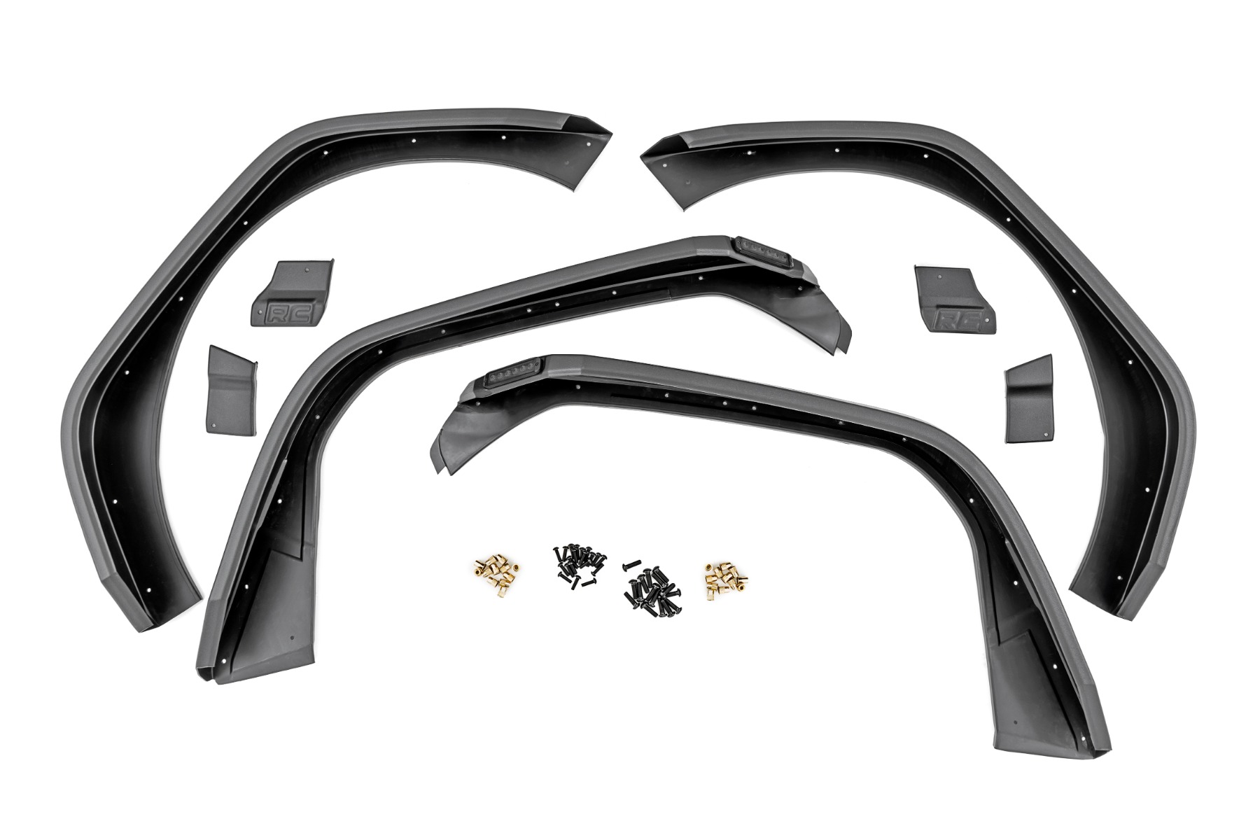 Rough Country High Clearance LED Flat Fender Flare Kit UV Treated Jeep Wrangler JL (2018-2026)