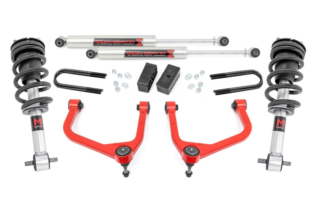 Rough Country 3.5 Inch Lift Kit Mono Leaf Rear M1 Struts/M1 GMC Sierra 1500 (25-26)