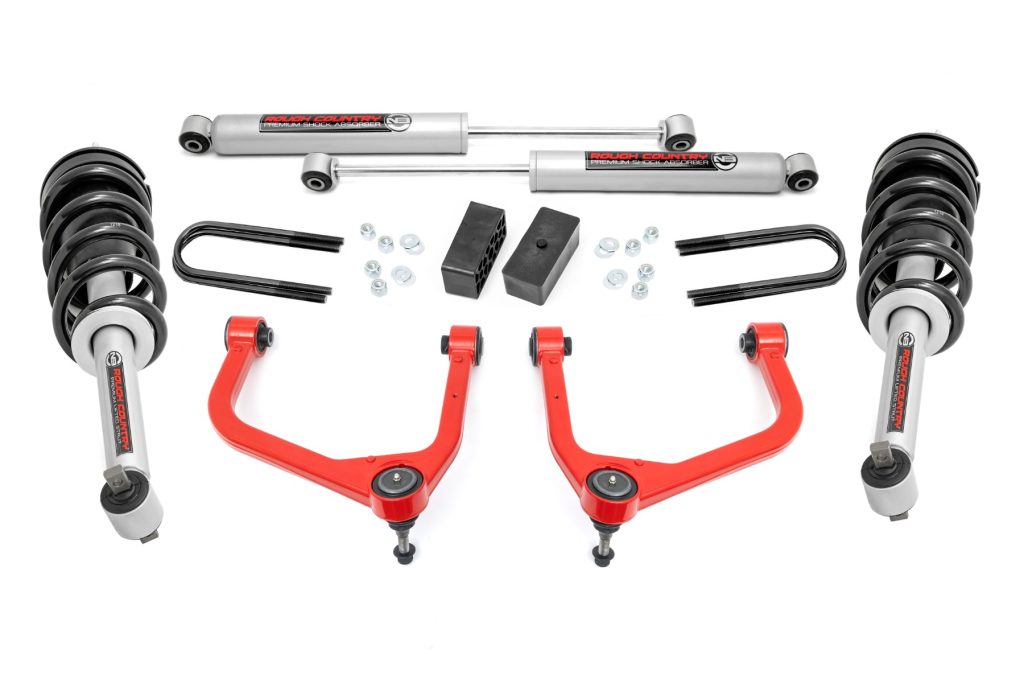 Rough Country 3.5 Inch Lift Kit Mono Leaf Rear N3 Struts GMC Sierra 1500 (25-26)