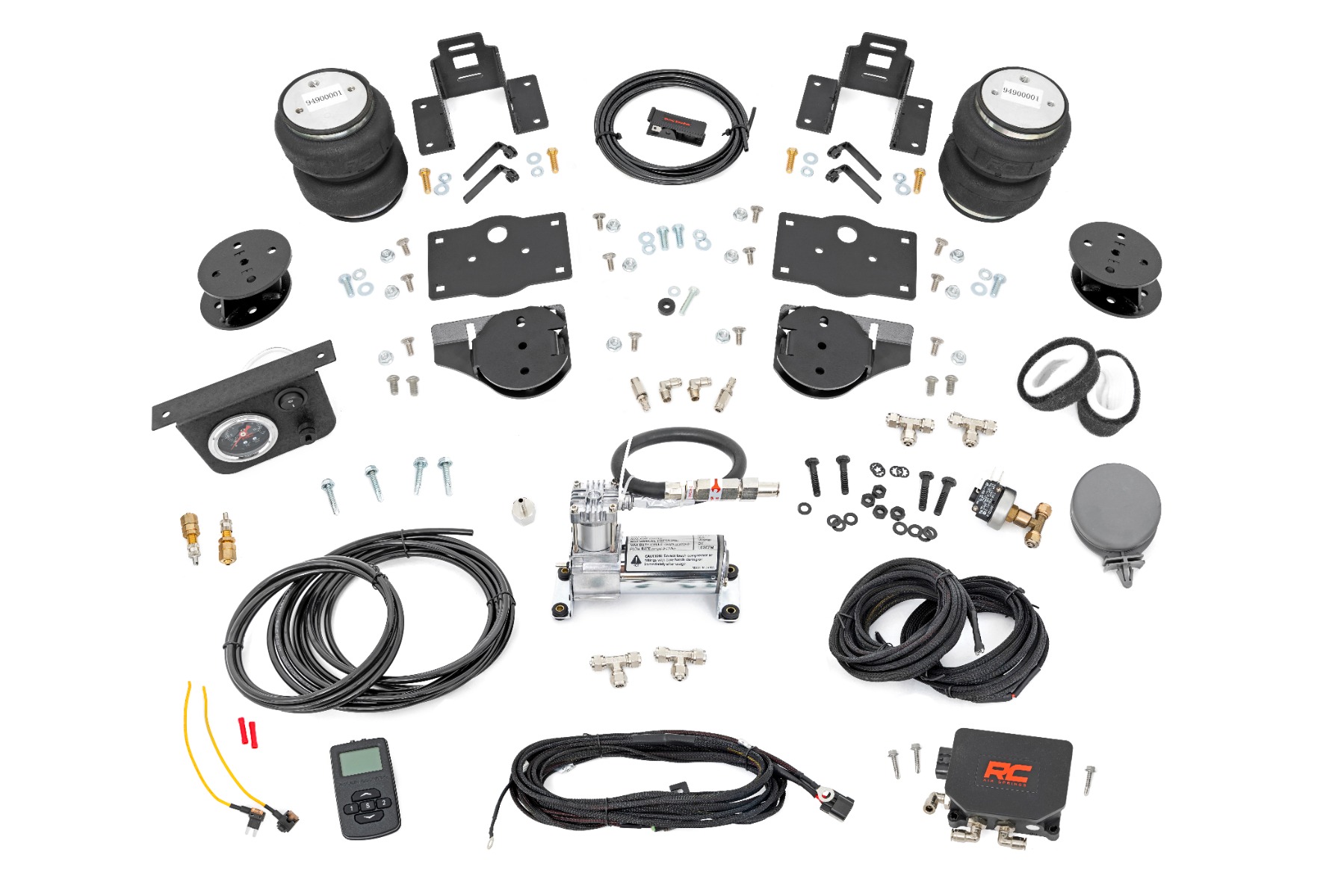 Rough Country Air Spring Kit w/compressor Wireless Controller 4 Inch Lift Kit Ram 1500 (19-26)