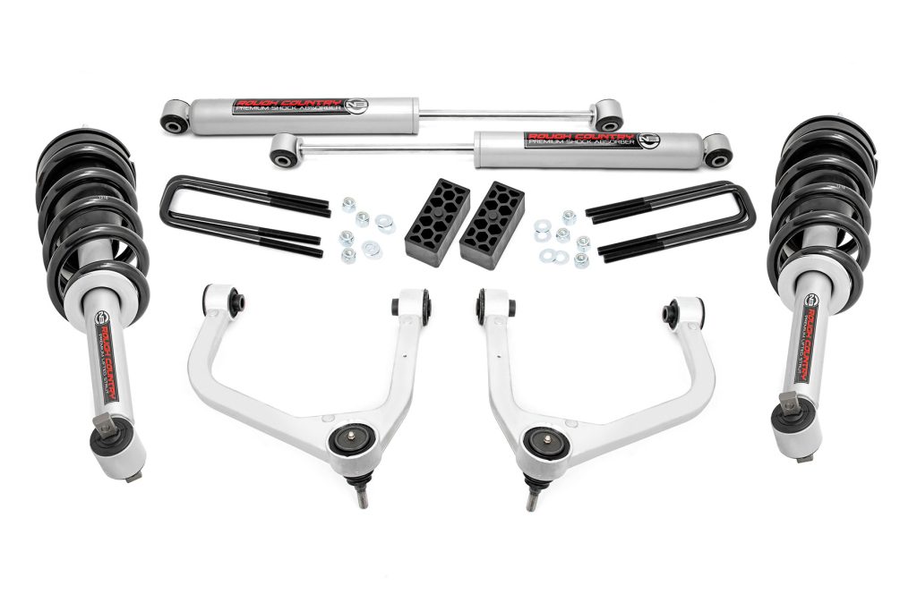 Rough Country 3.5 Inch Lift Kit N3 Struts Chevy Silverado 1500 2WD/4WD (2019-2024)