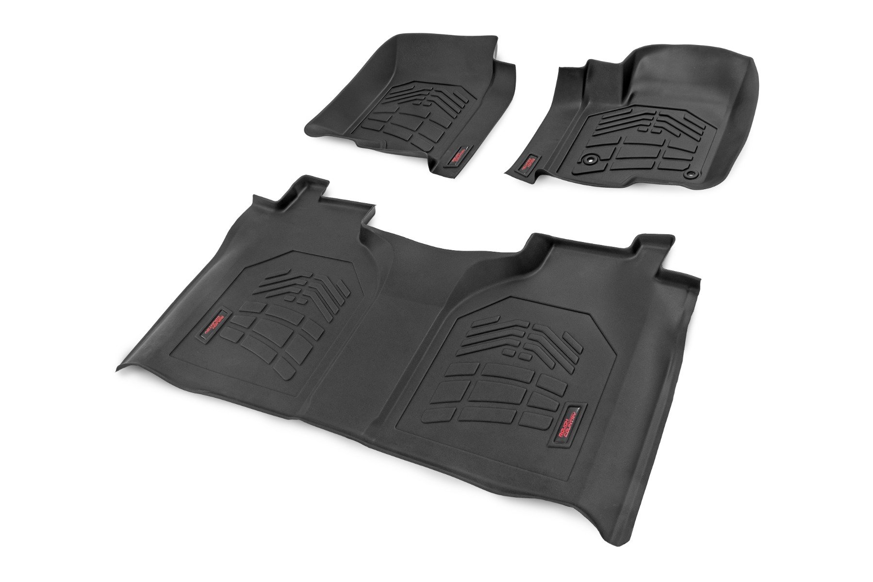 Rough Country Sure-Fit Floor Mats FR & RR FR Bucket Crew Chevy/GMC 1500/2500HD/3500HD (19-26)