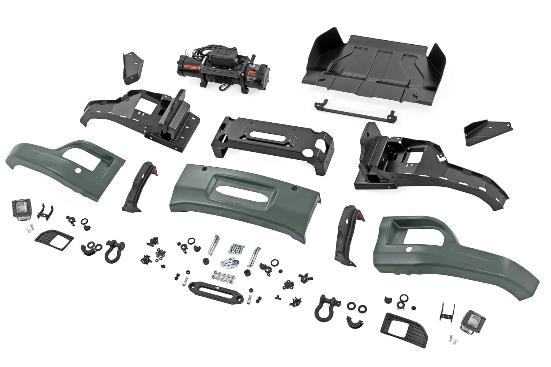 Rough Country Front FXS Bumper 12000S GBD Cypress Gray Chevy Silverado 1500 (23-26)