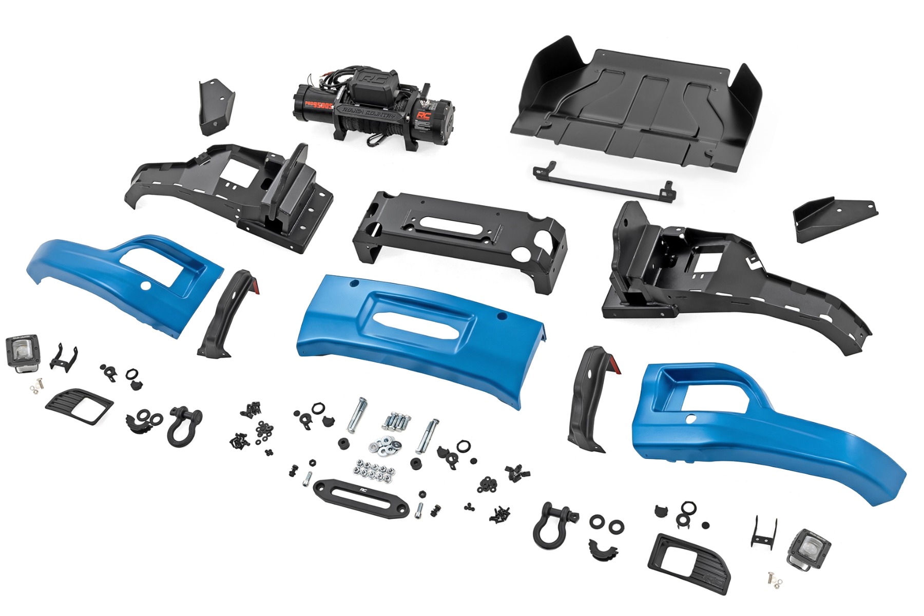 Rough Country Front FXS Bumper 12000S GLT Glacier Blue Chevy Silverado 1500 (23-26)