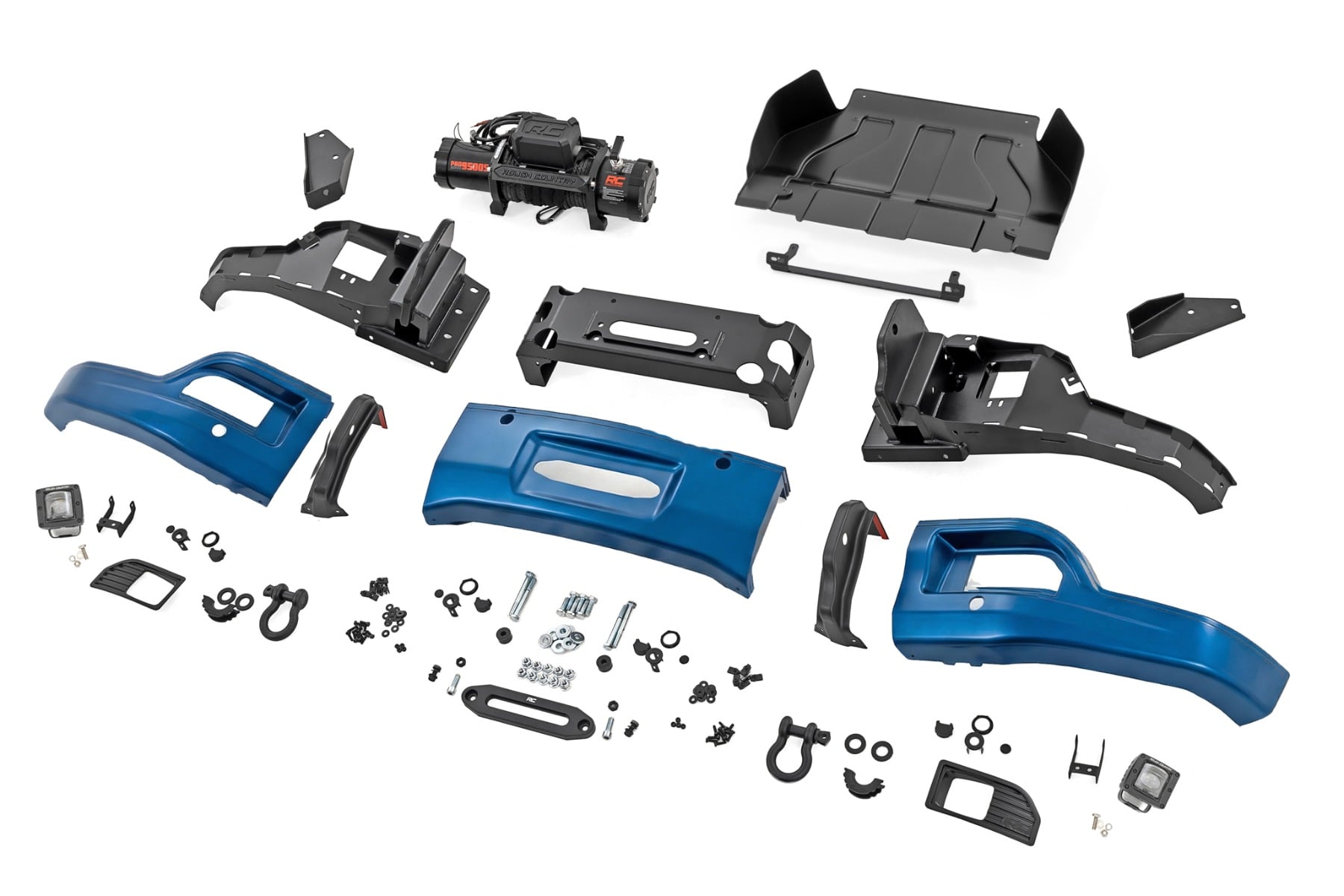 Rough Country Front FXS Bumper 12000S GJV Riptide Blue Chevy Silverado 1500 (23-26)