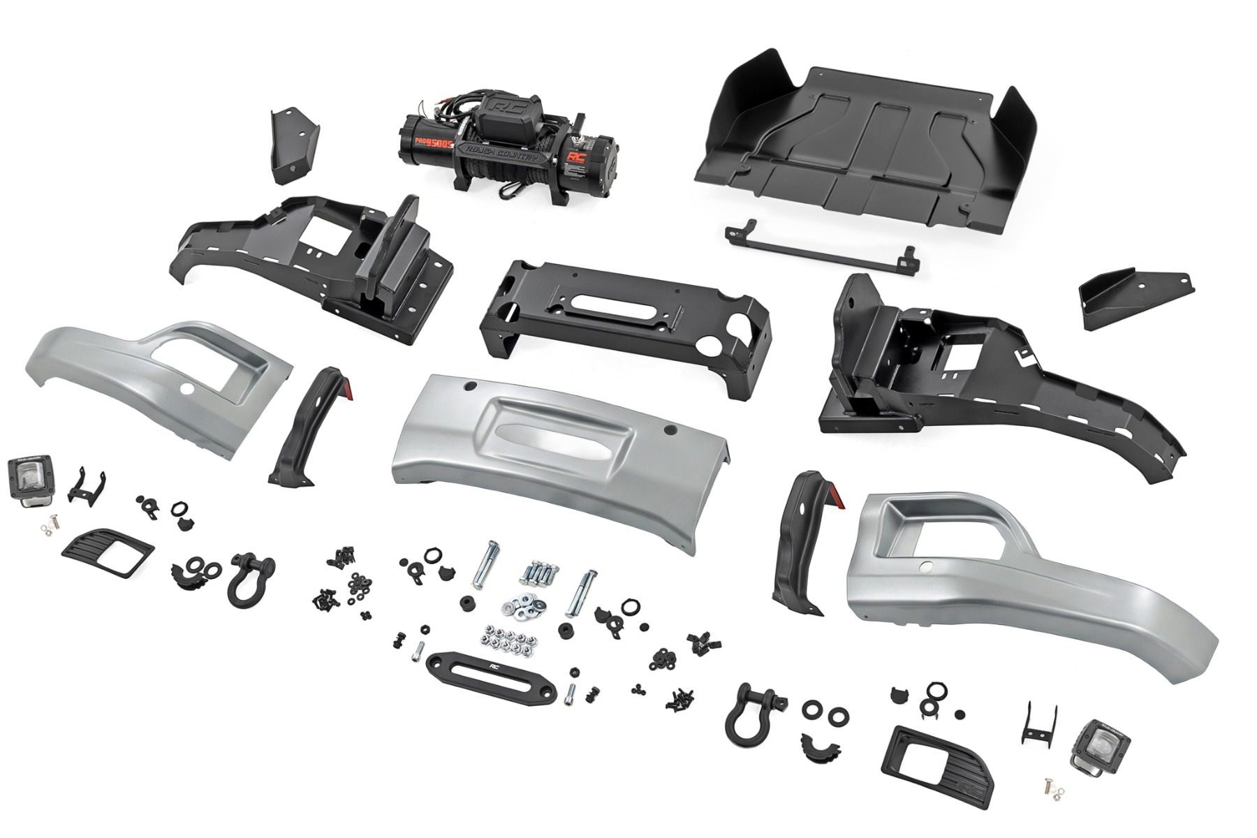 Rough Country Front FXS Bumper 12000S GAN Silver Ice Metallic Chevy Silverado 1500 (23-26)