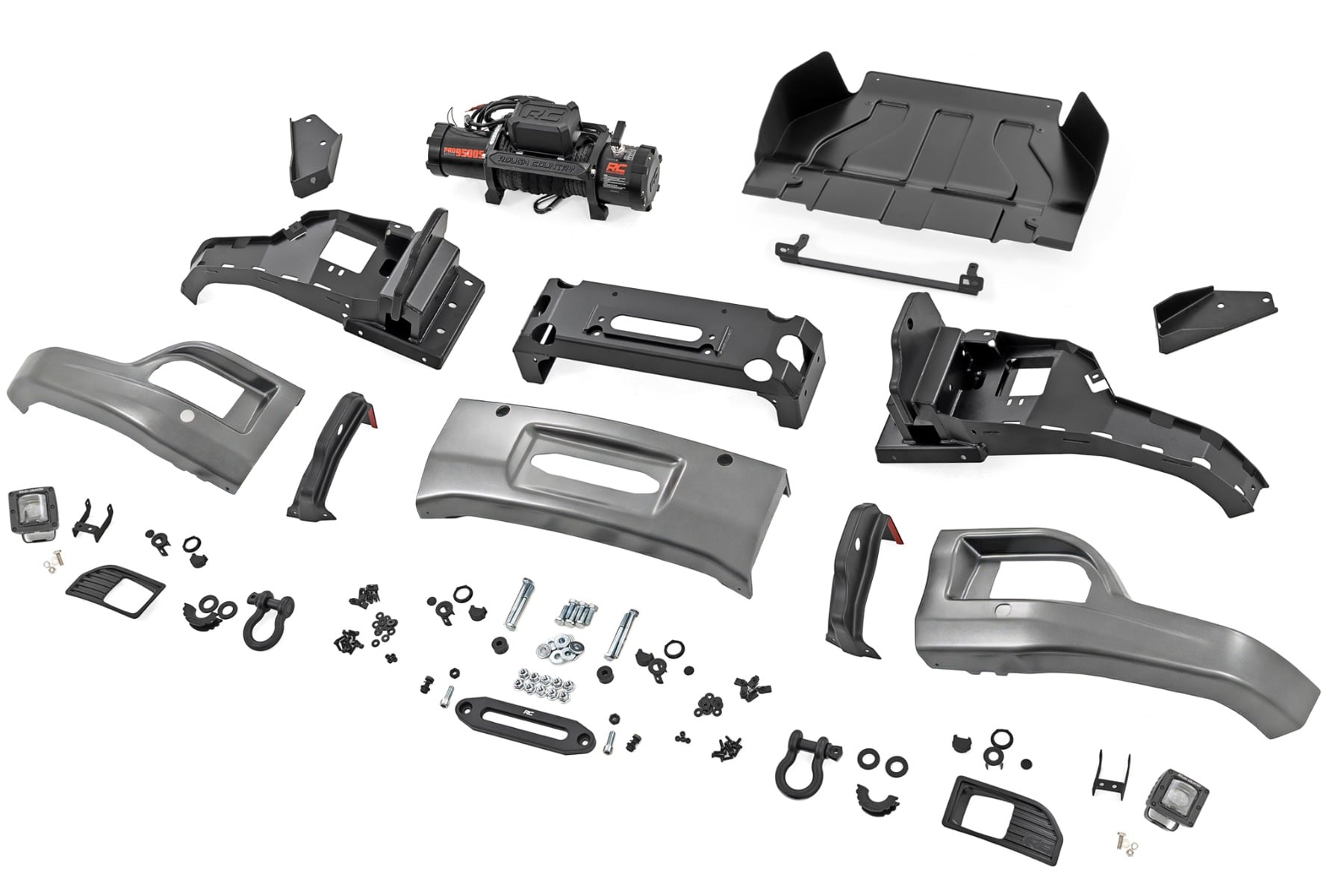Rough Country Front FXS Bumper 12000S GXD Sterling Grey Metallic Chevy Silverado 1500 (23-26)