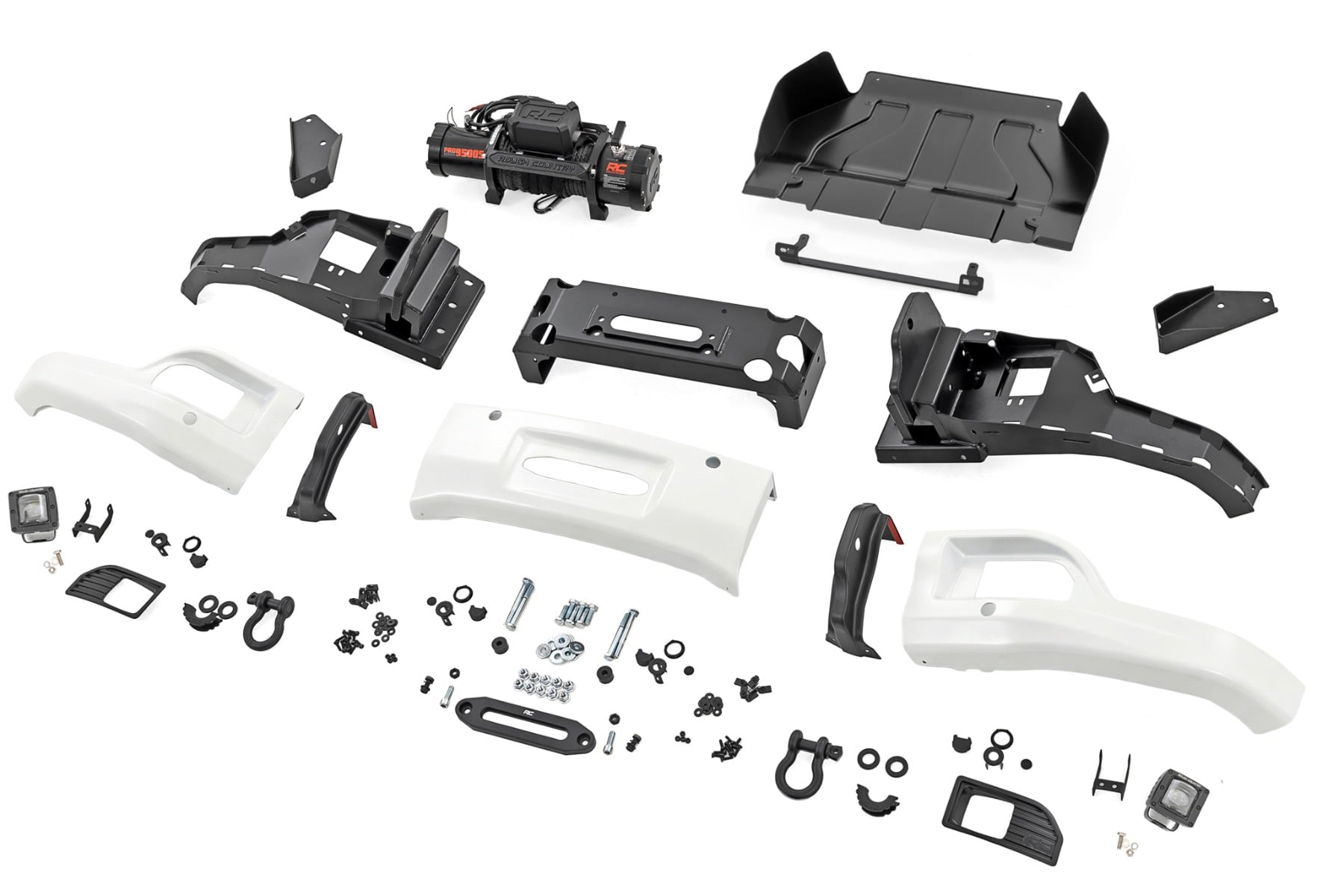 Rough Country Front FXS Bumper 12000S GAZ Summit White Chevy Silverado 1500 (23-26)