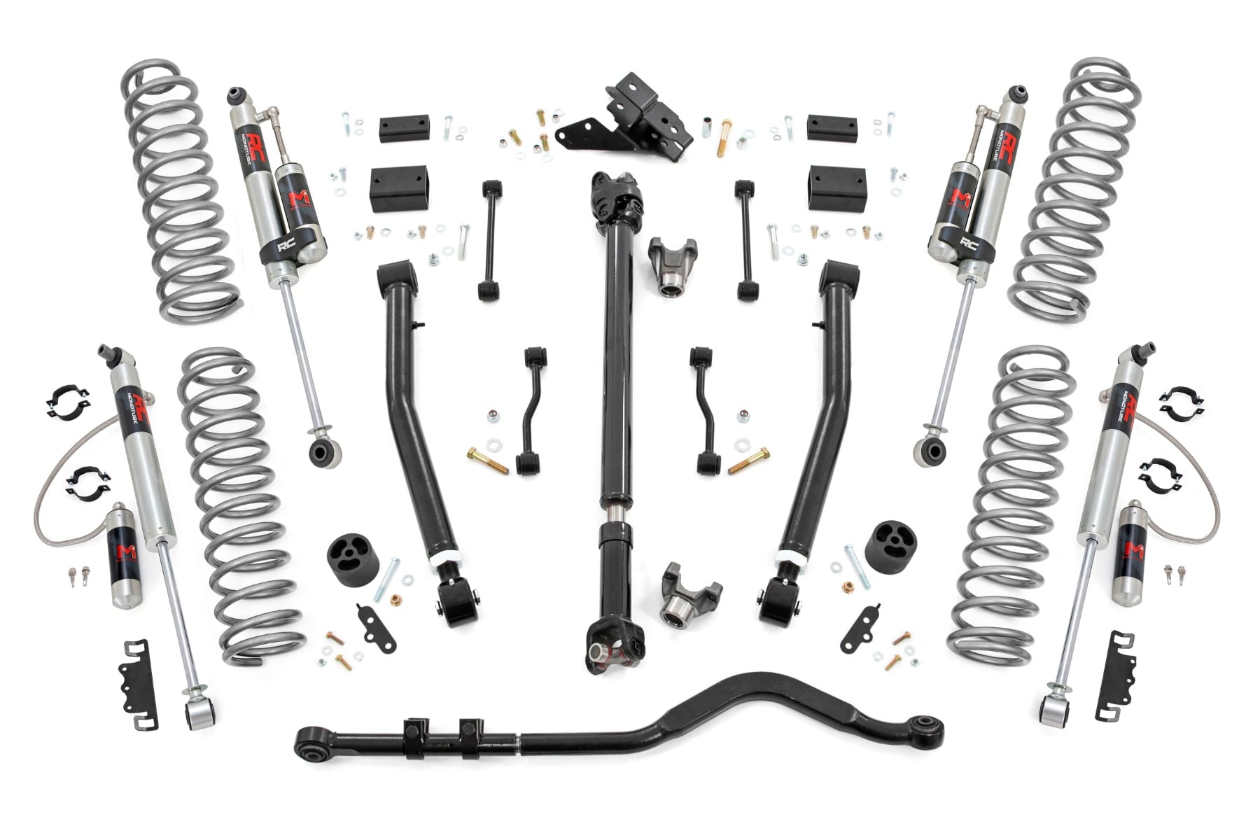 Rough Country 3.5 Inch Lift Kit Adj Lower FR D/S M1R Jeep Wrangler Unlimited (24-26)
