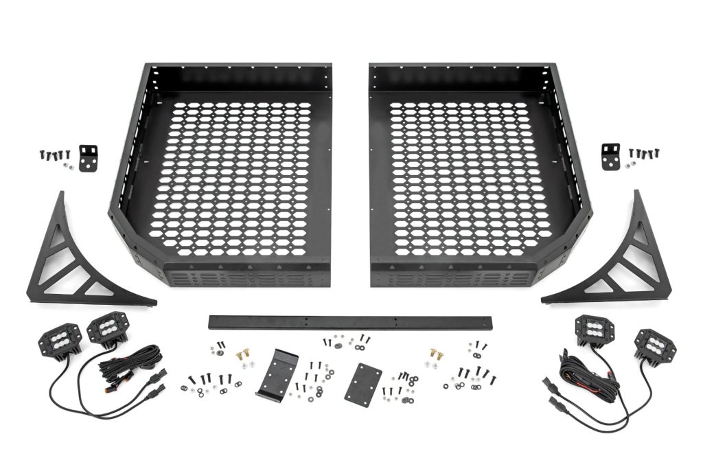 Rough Country Cargo Rack Dual 2β³ Black LED Pairs Flush Mount CFMOTO U10 1000 PRO