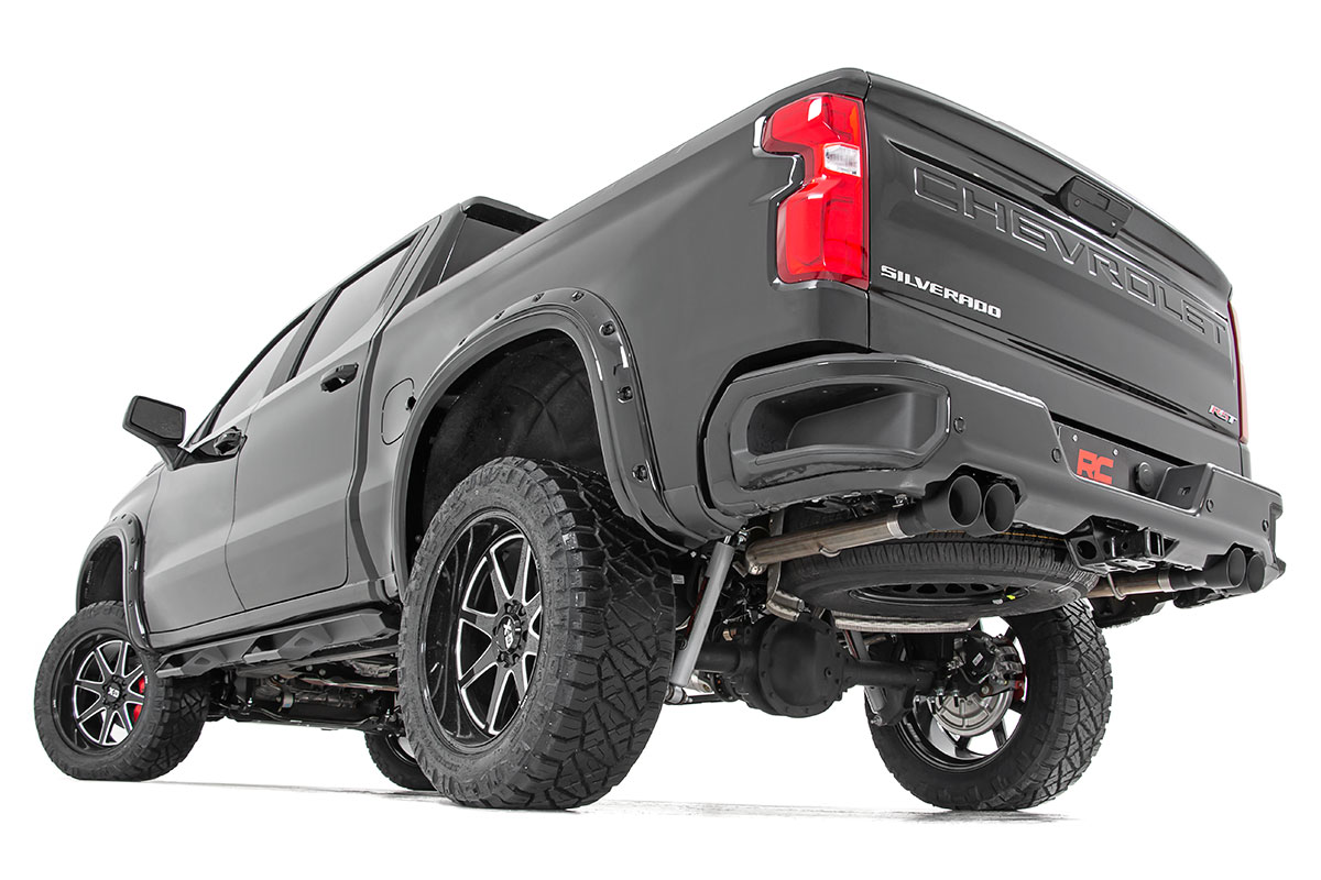 Rough Country Performance Exhuast Stainless Crew/Dbl RR Exit Chevy/GMC Sierra/Silverado 1500 (19-26)