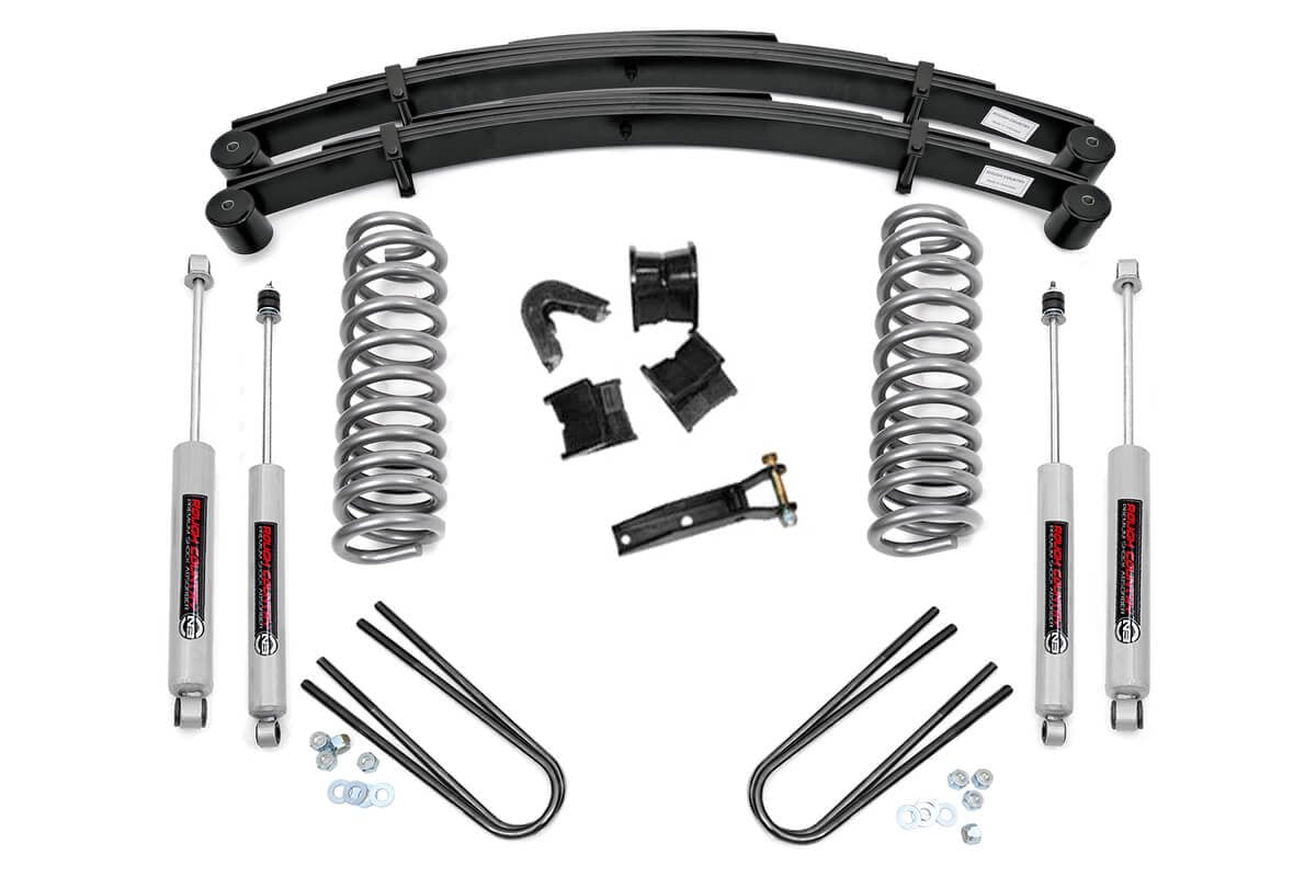 Rough Country 4 Inch Lift Kit Rear Springs Ford F-100 4WD (1970-1976)