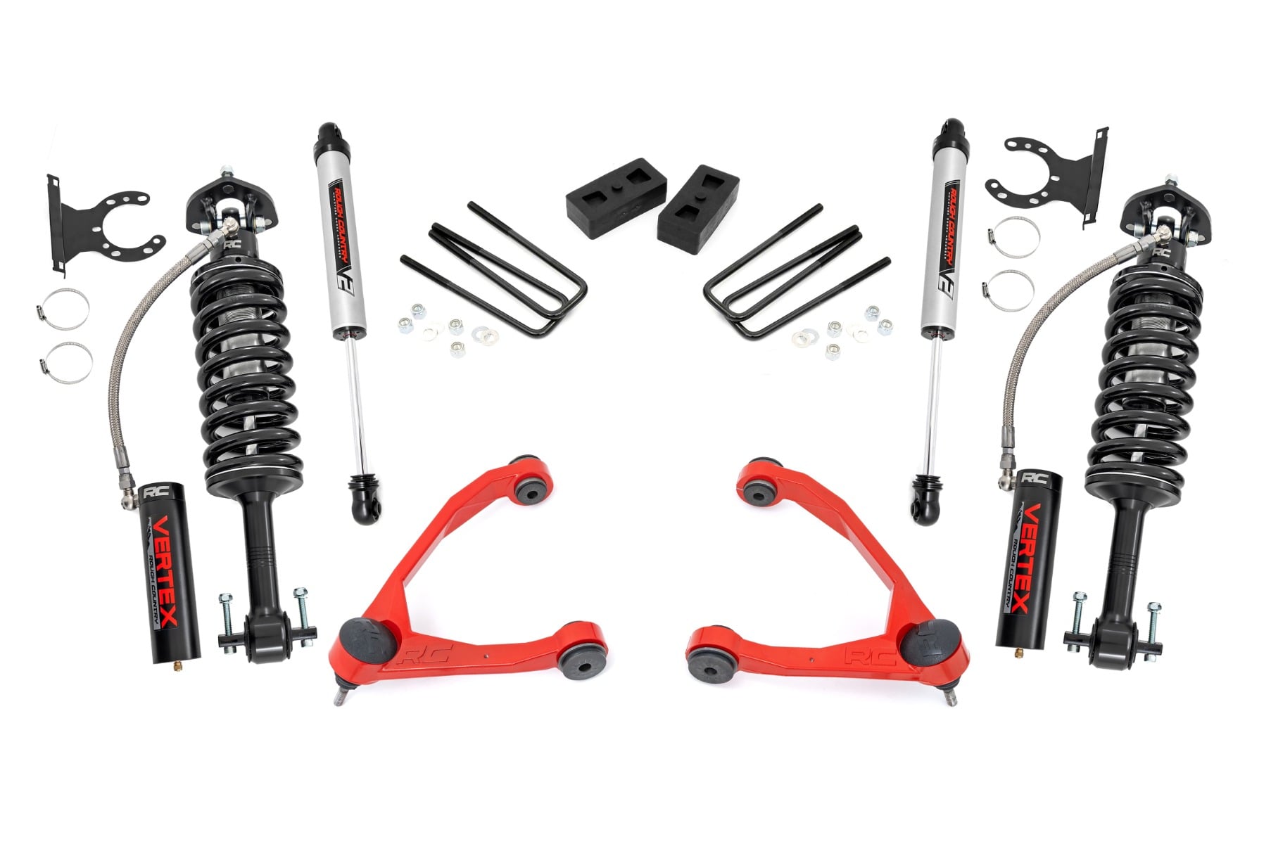 Rough Country 3.5β³ Lift Kit Forged UCA Cast Steel Vertex/V2 Chevy/GMC 1500 (07-13)
