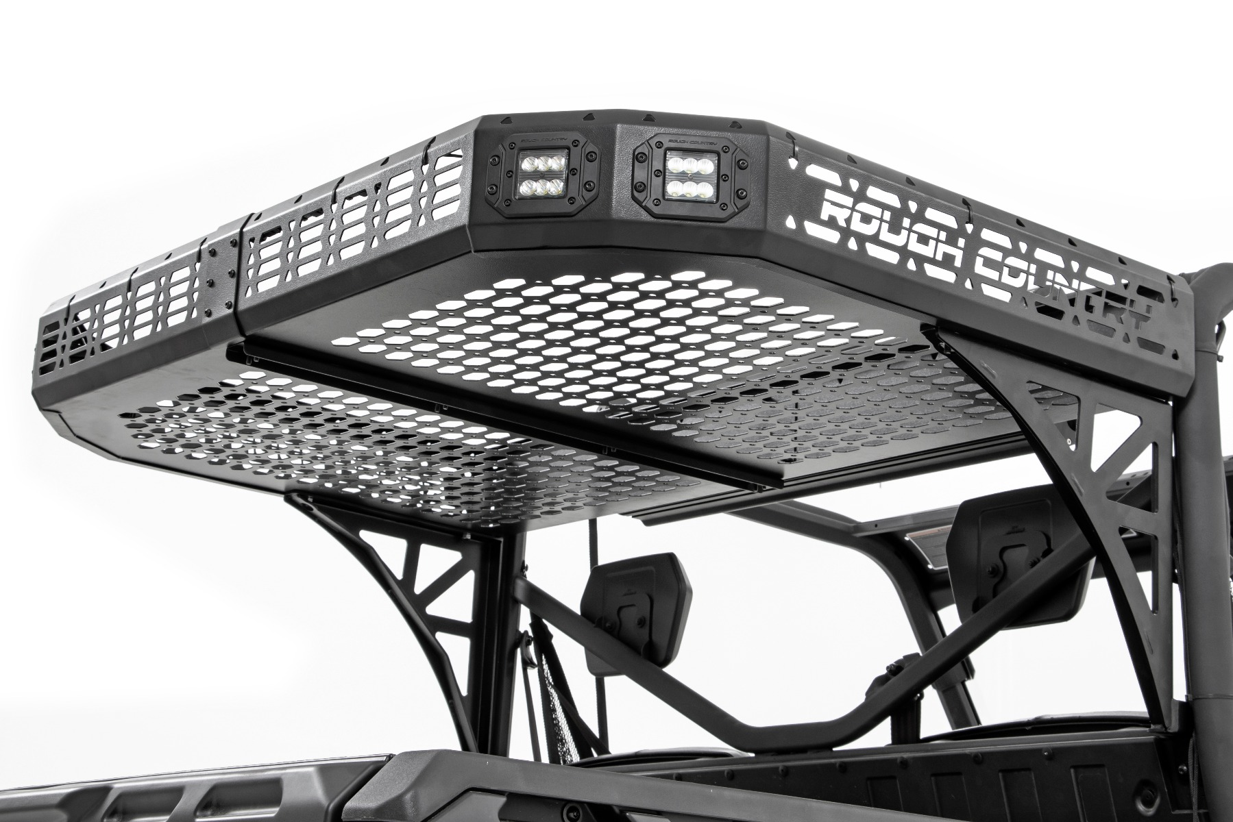 Rough Country Cargo Rack Dual 2β³ Black LED Pairs Flush Mount Can-Am Defender HD 5/HD 8/HD 9/HD 10