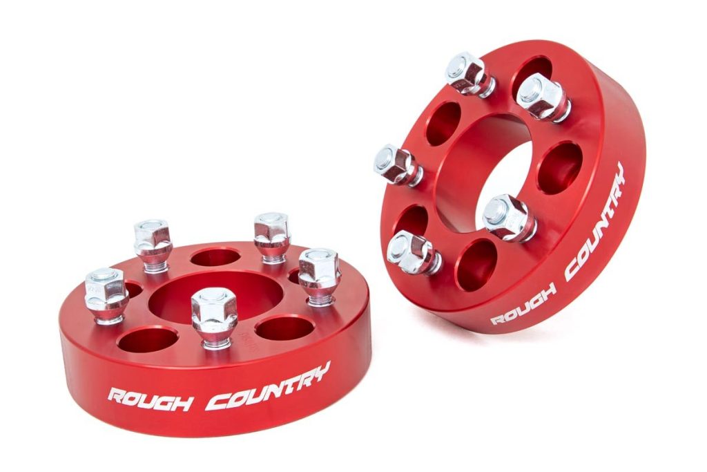 Rough Country 1.5 Inch Wheel Spacers 5x4.5 Red Jeep Cherokee XJ/Comanche MJ/Wrangler TJ