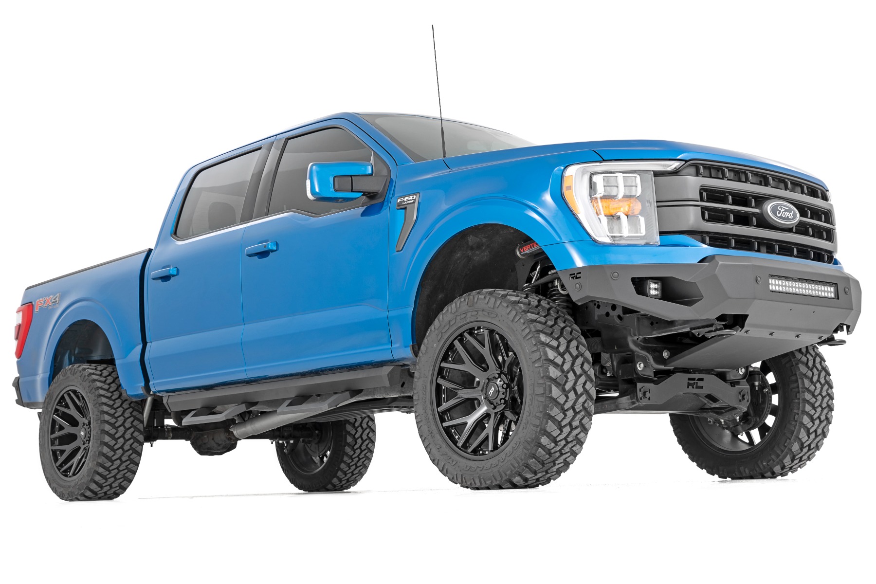 Rough Country High Clearance Front Bumper LED Lights & Skid Plate Ford F-150 (21-23)