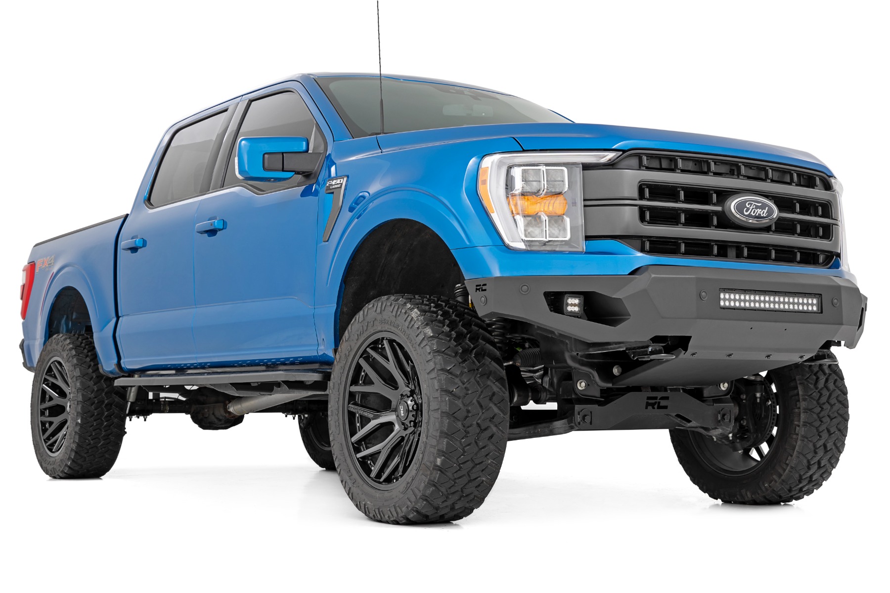 Rough Country High Clearance Front Bumper LED Lights & Skid Plate Ford F-150 (21-23)