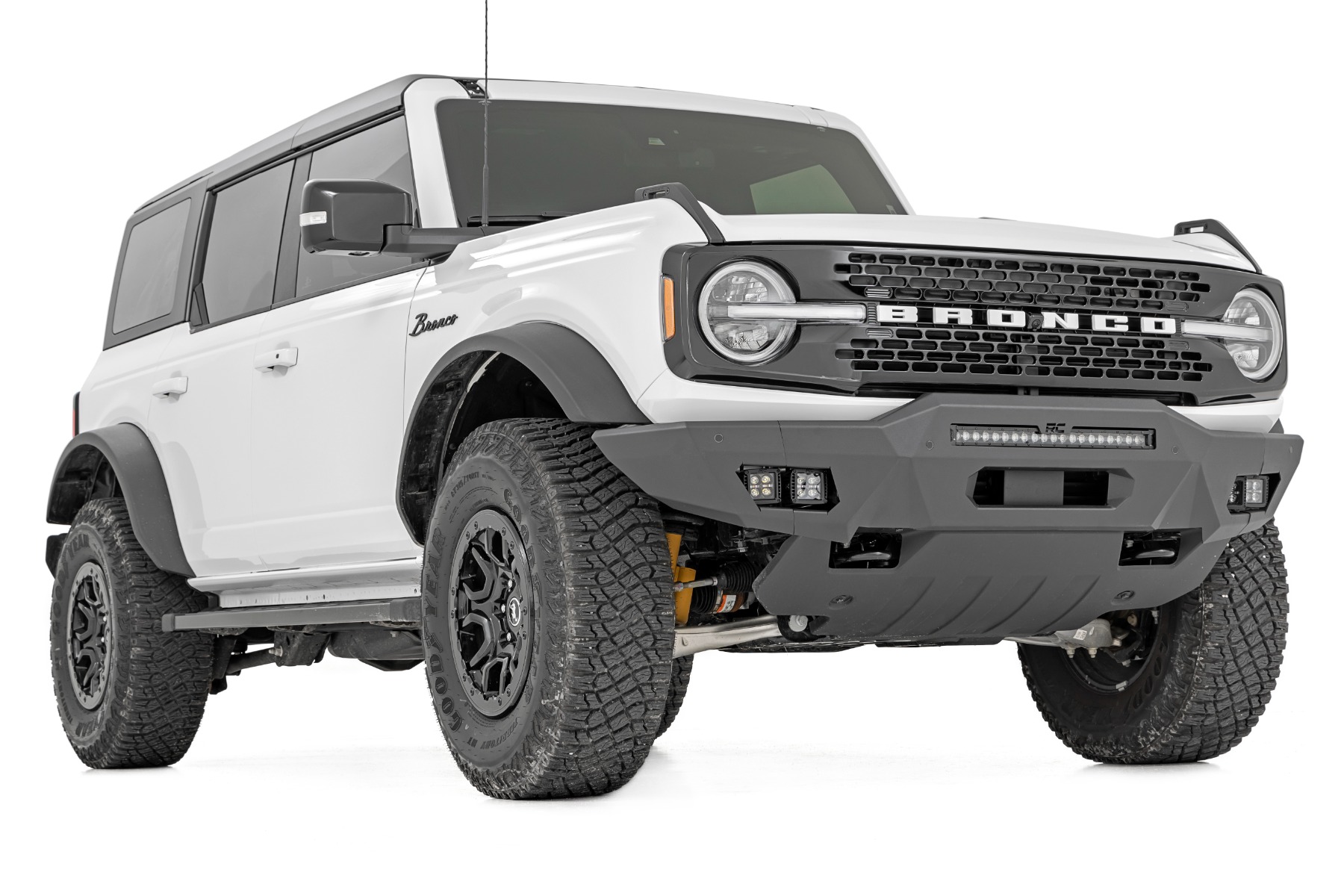 Rough Country Front Bumper Modular Full Wings Flood Fog Ford Bronco 4WD (21-26)