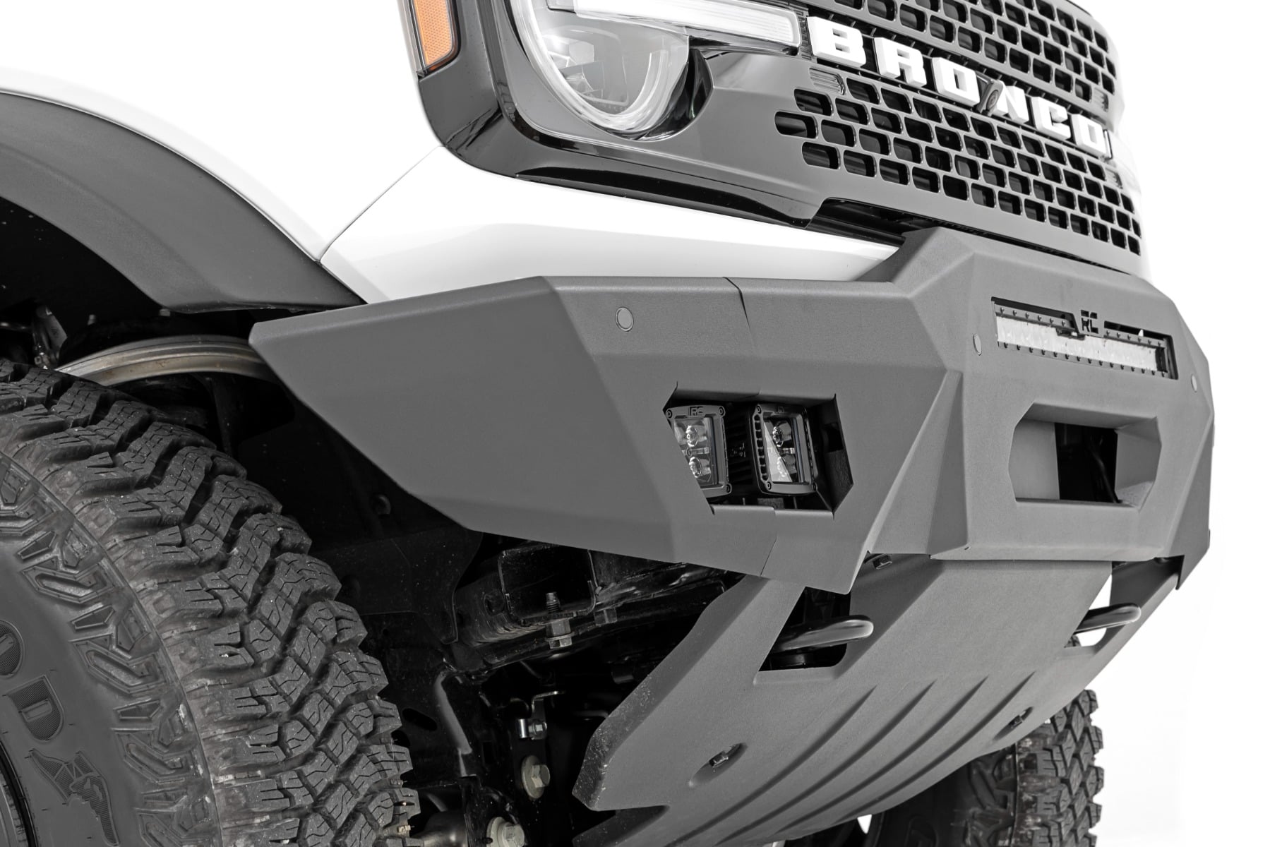 Rough Country Front Bumper Modular Full Wings Amber DRL Ford Bronco 4WD (2021-2026)