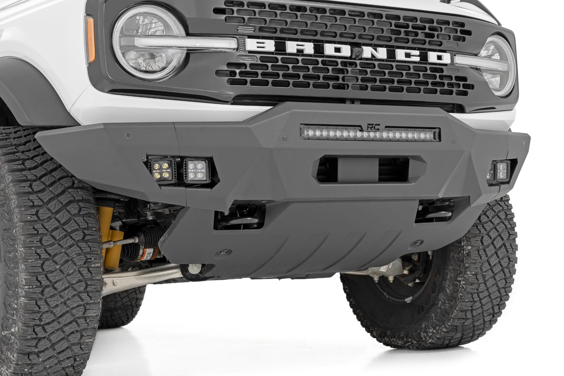 Rough Country Front Bumper Modular Full Wings Amber DRL Ford Bronco 4WD (2021-2026)