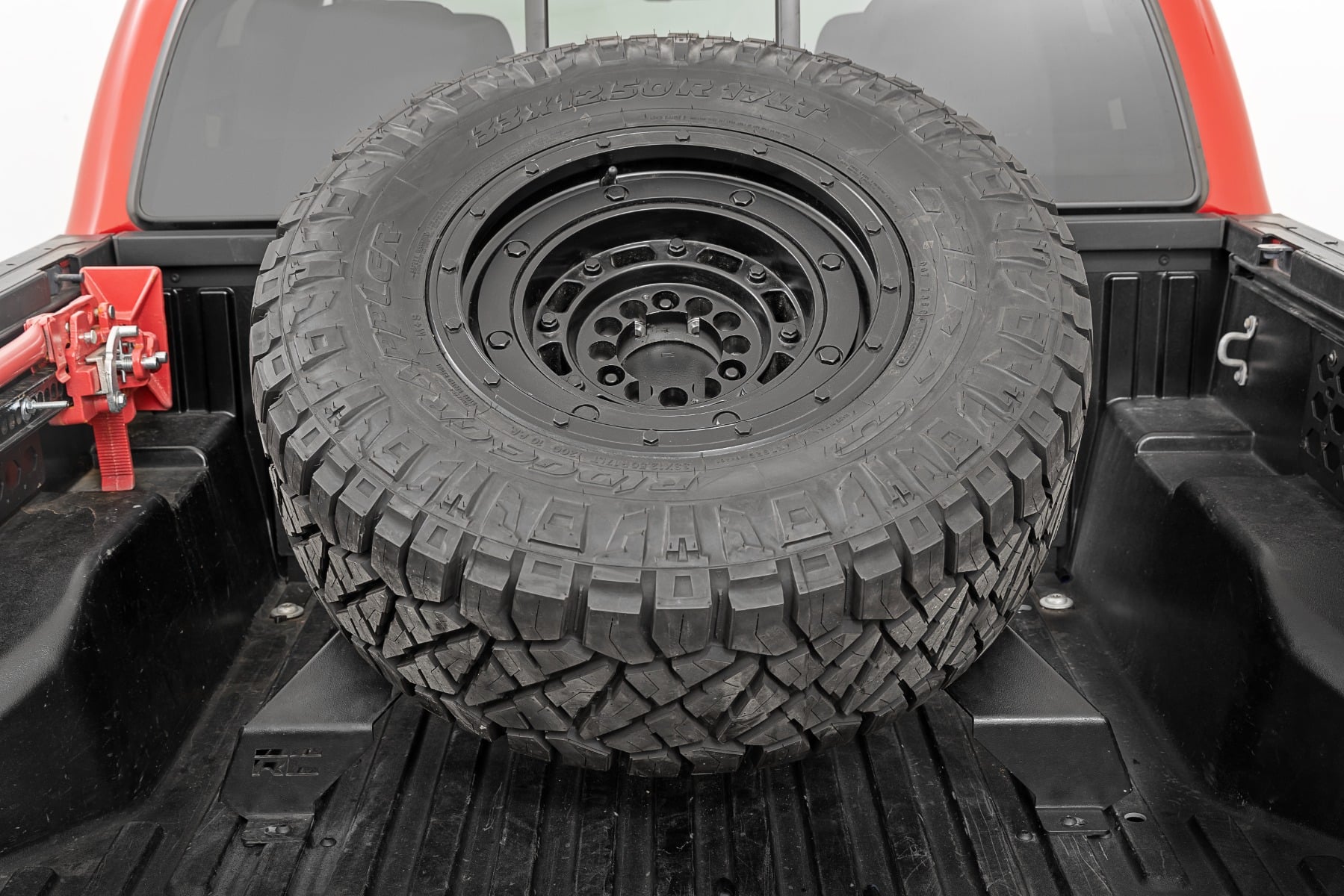 Bed Mount Spare Tire Carrier | Universal (5×5.5 6×5.5 6×135 & 5×5.0 Bolt Patterns) — Rough Country