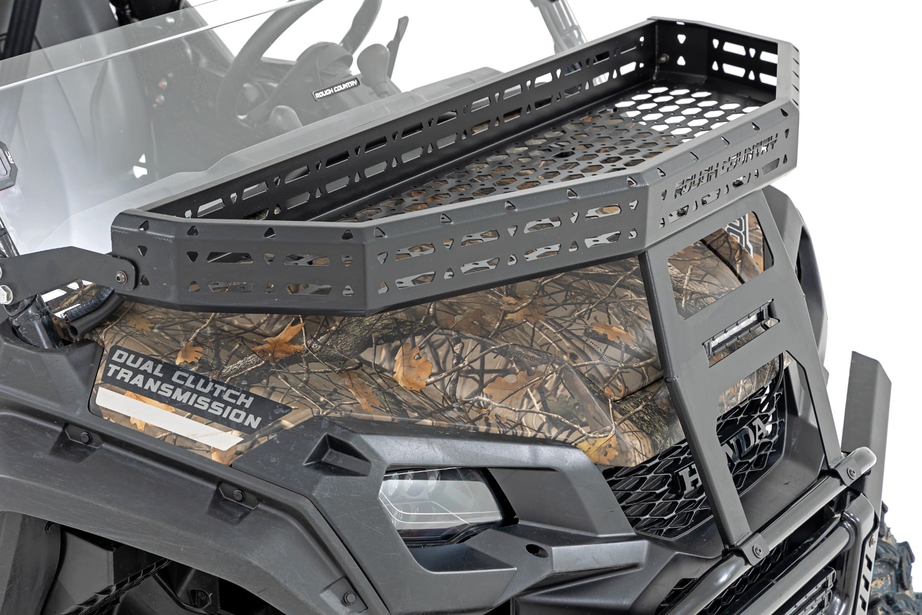 Rough Country Front Cargo Rack Black Series LED 6″ Light Slim Line Honda Pioneer 1000