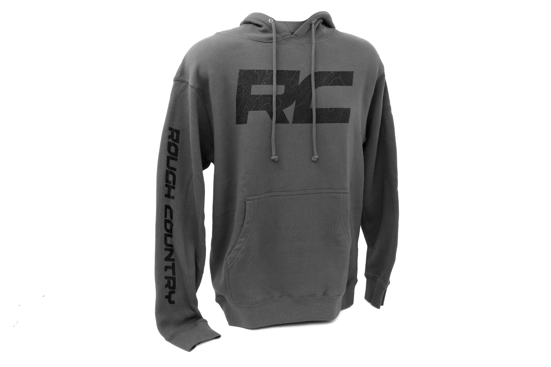 Rough Country Hoodie RC Topographical Sleeve Charcoal SM