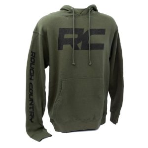 Rough Country Hoodie RC Topographical Sleeve Army Green MD
