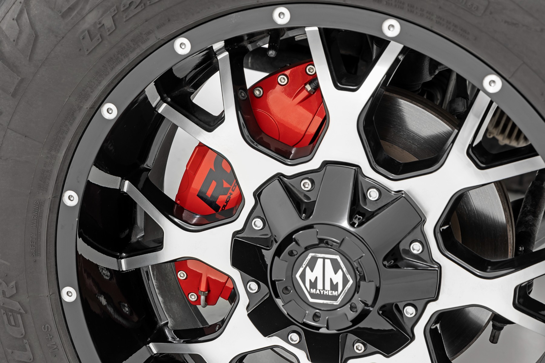 Rough Country Caliper Covers Rear Red Chevy/GMC Sierra 1500 (19-26)/Silverado 1500 (19-26)