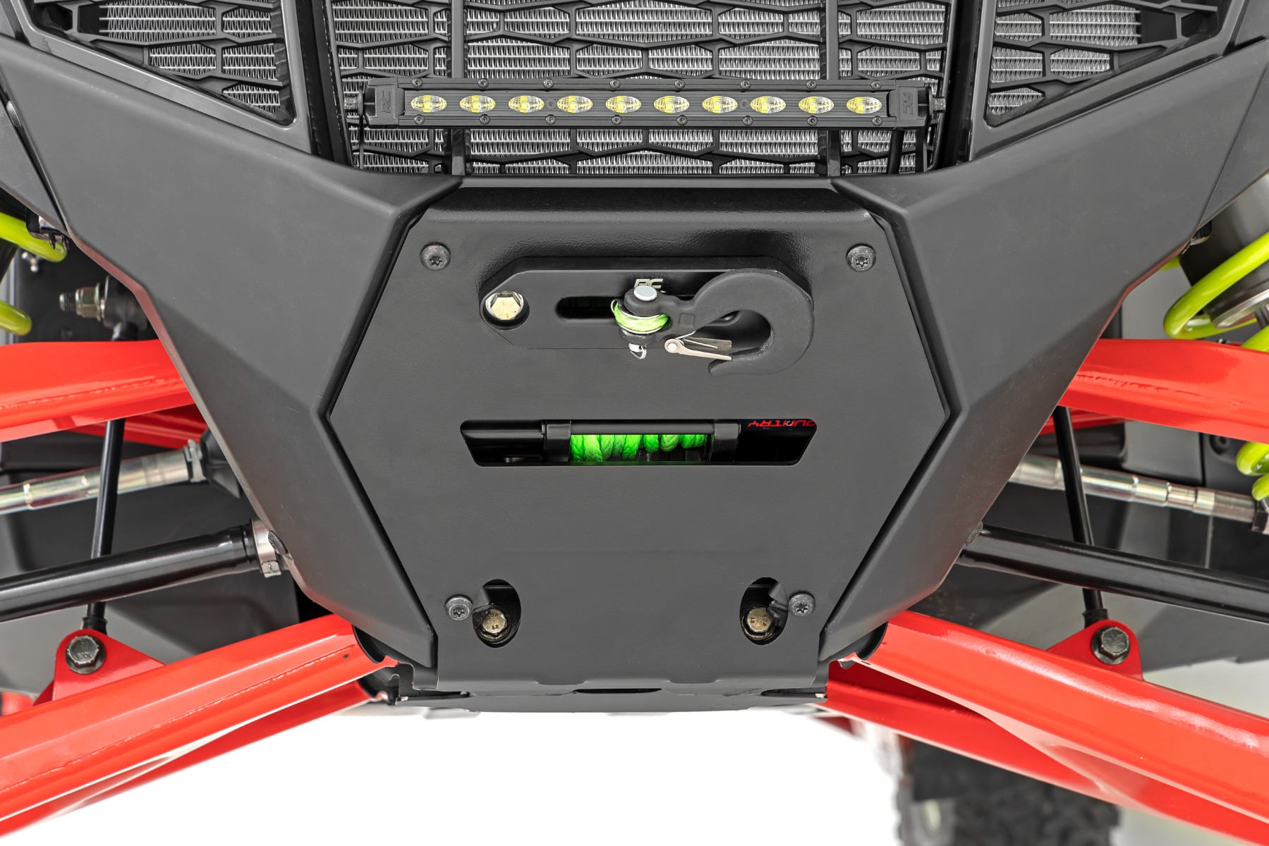 Rough Country LED Light Winch Mount Front 10β³ Black Slimline Polaris RZR Pro R