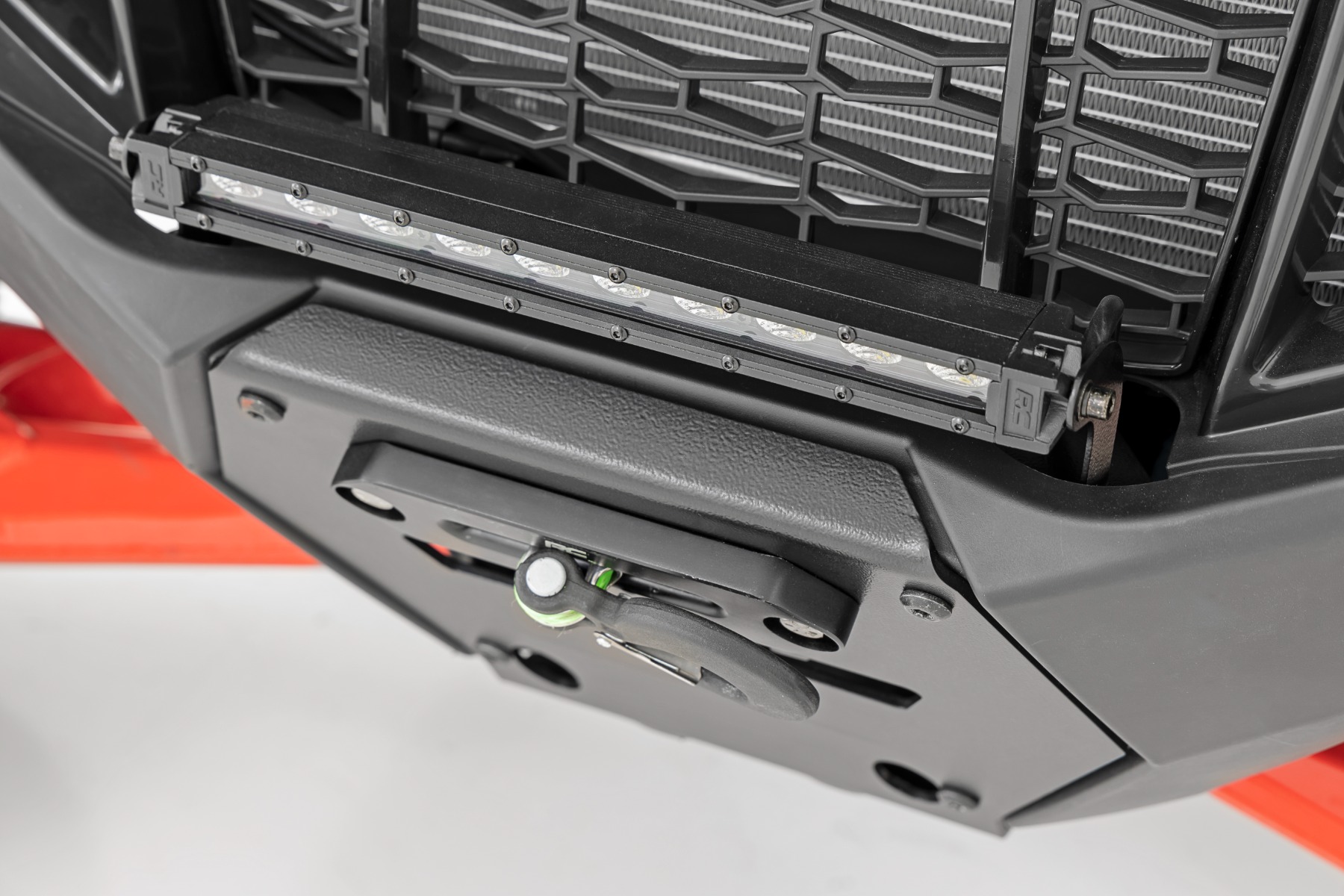 Rough Country LED Light Winch Mount Front 10β³ Black Slimline Polaris RZR Pro R