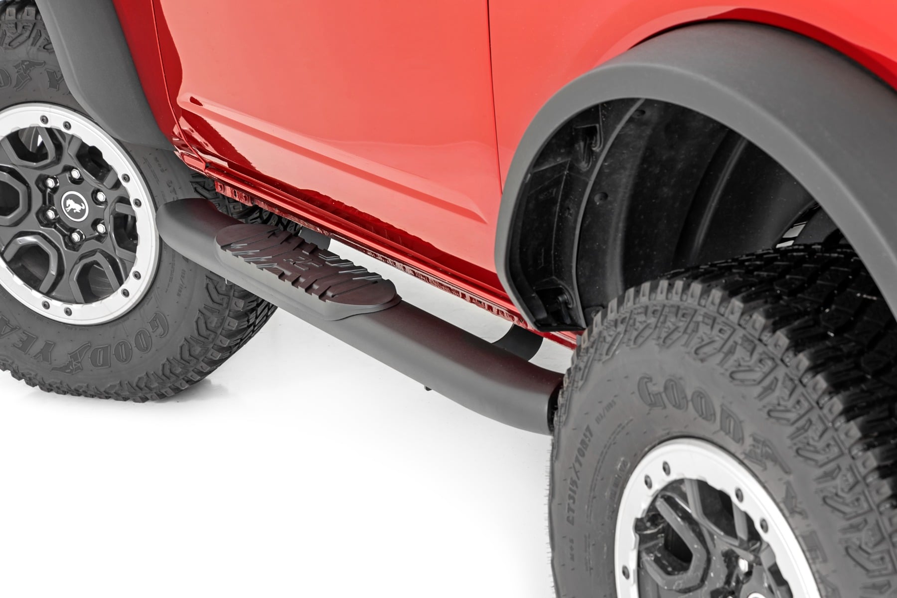 Rough Country Oval Nerf Steps 2-Door Black Ford Bronco (2 Door) 4WD (2021-2026)